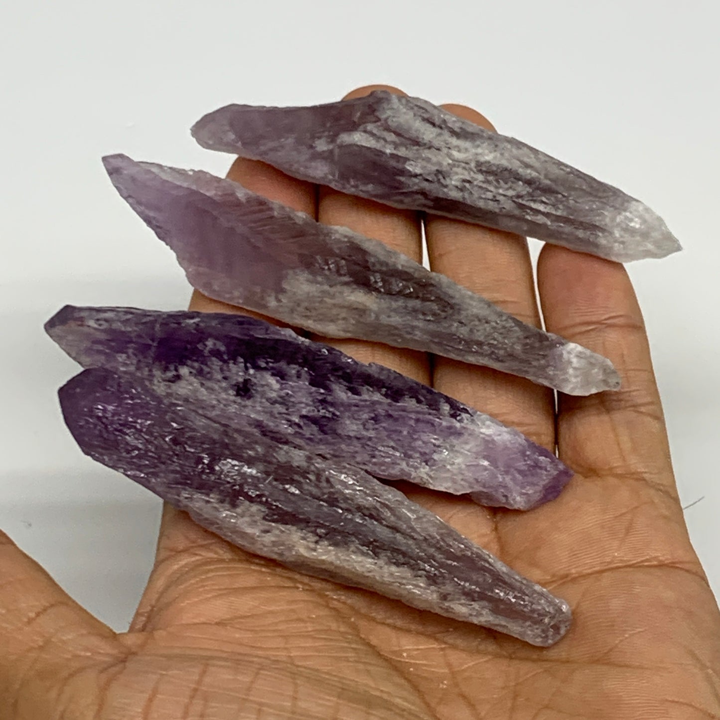 82.5g, 3.1" - 3.6",4pcs, Amethyst Point Polished Rough lower part @Brazil, B2887