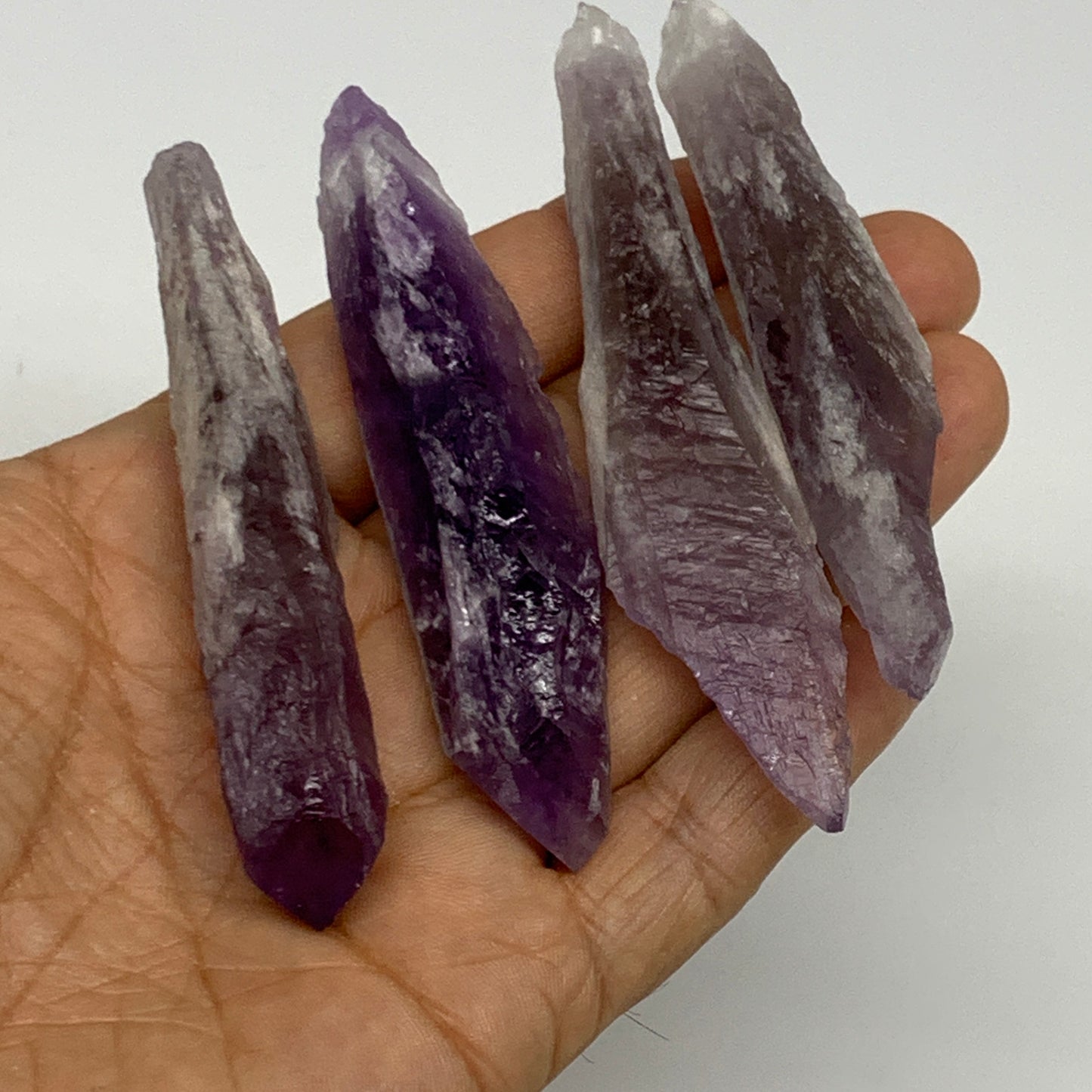 82.5g, 3.1" - 3.6",4pcs, Amethyst Point Polished Rough lower part @Brazil, B2887