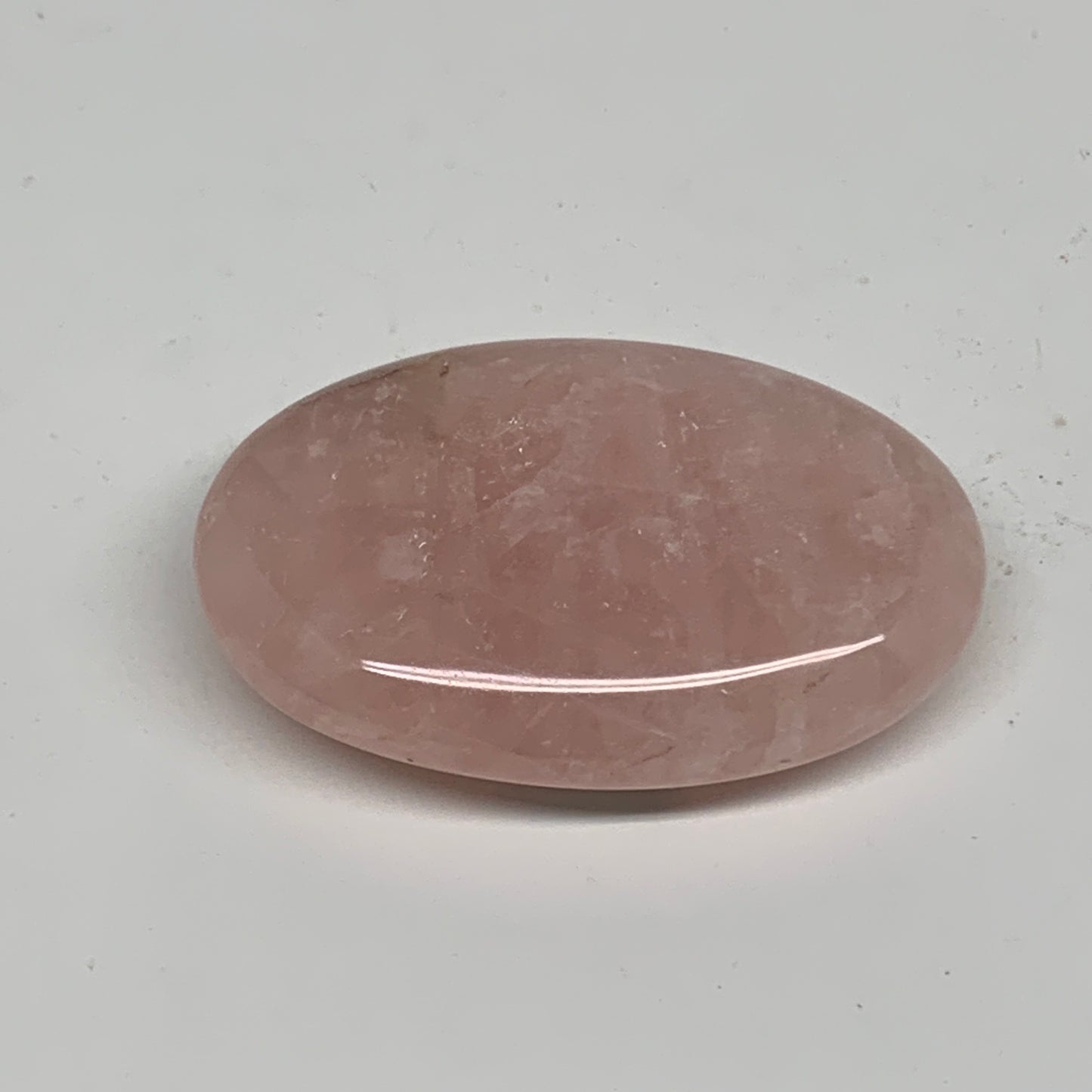 67.3g , 2.4"x1.6"x0.7", Natural Pink Rose Quartz Palm-stone Crystal, B34526