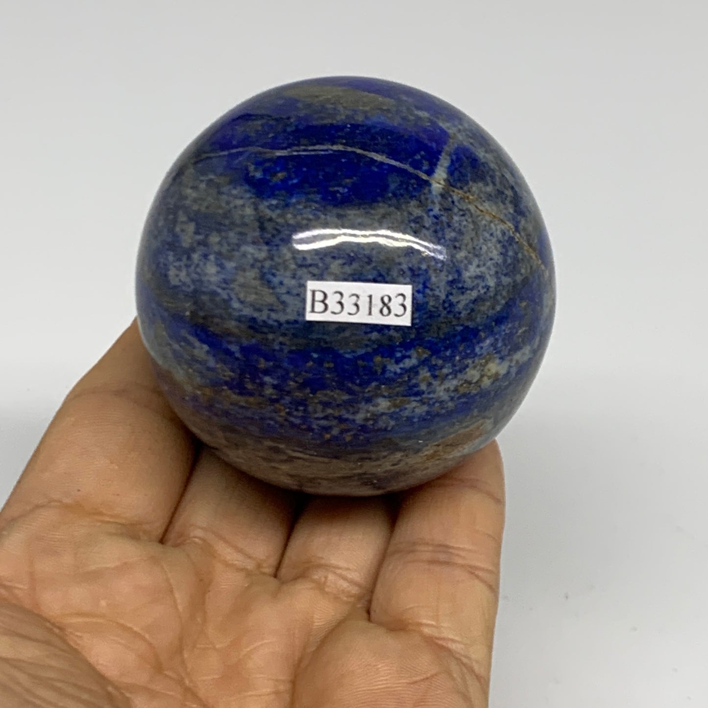 0.69 lbs, 2.3" (58mm), Lapis Lazuli Sphere Ball Gemstone @Afghanistan, B33183