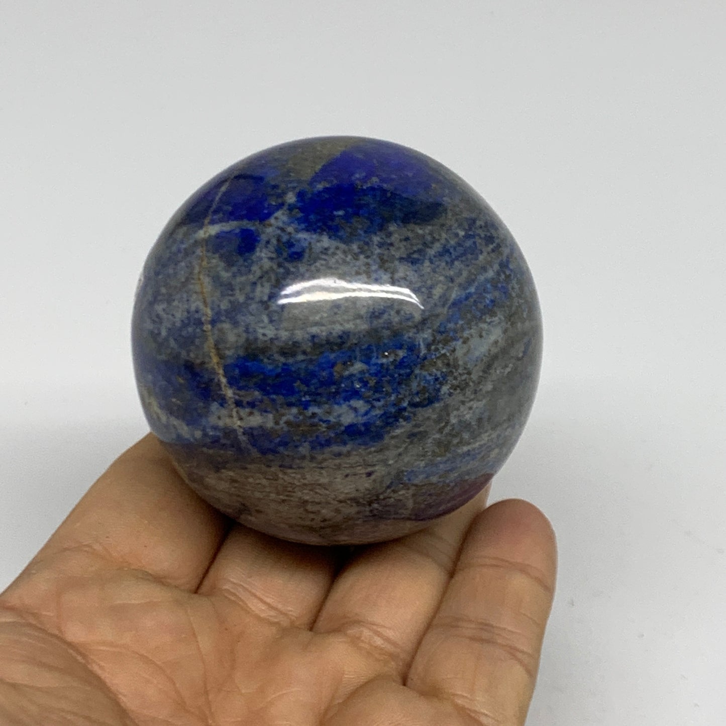 0.69 lbs, 2.3" (58mm), Lapis Lazuli Sphere Ball Gemstone @Afghanistan, B33183