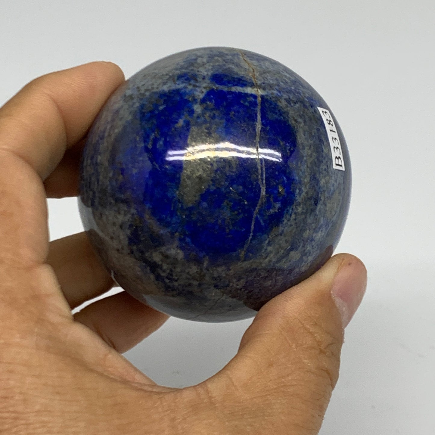 0.69 lbs, 2.3" (58mm), Lapis Lazuli Sphere Ball Gemstone @Afghanistan, B33183