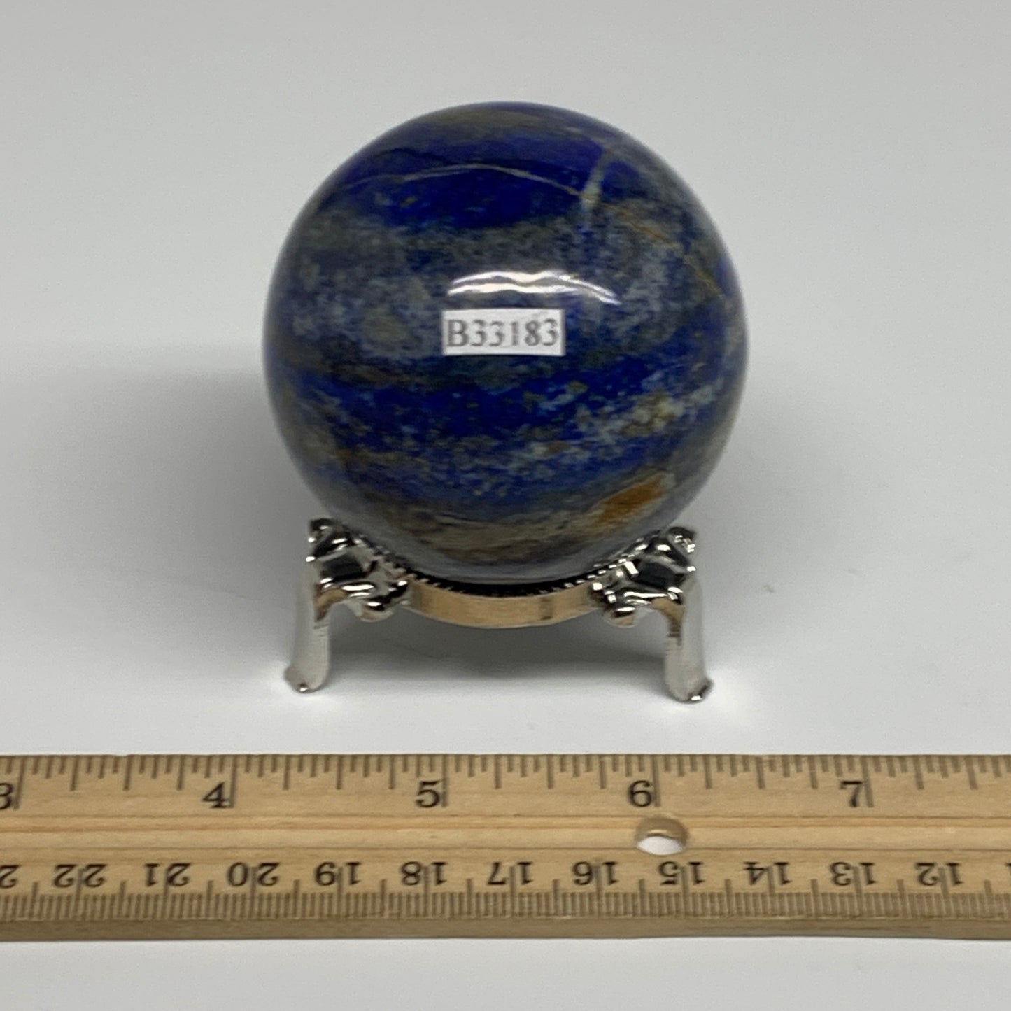 0.69 lbs, 2.3" (58mm), Lapis Lazuli Sphere Ball Gemstone @Afghanistan, B33183