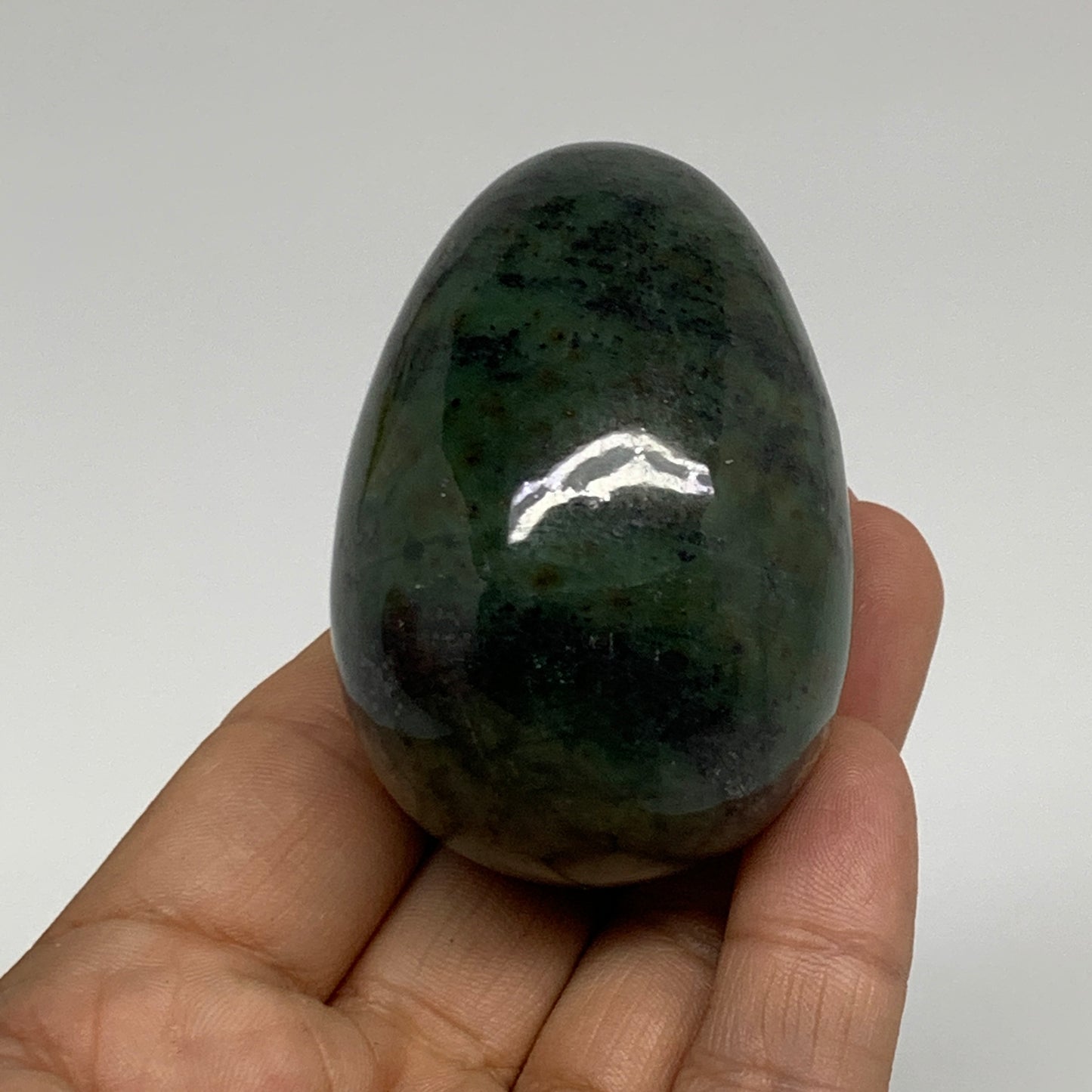 149.9g, 2.4"x1.6" Natural Green Serpentine Egg Polished Gemstone, B35301