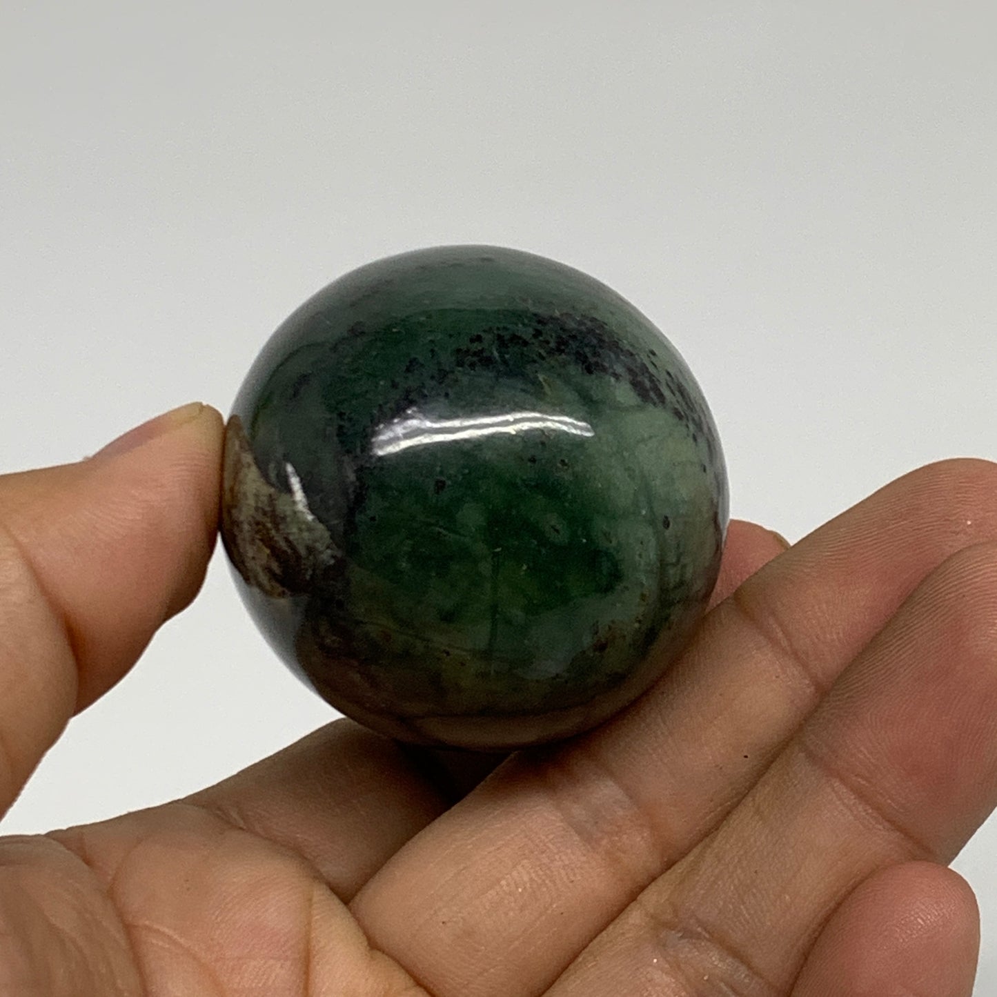 149.9g, 2.4"x1.6" Natural Green Serpentine Egg Polished Gemstone, B35301