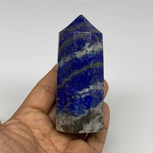 275.7g, 3.6"x1.5", Natural Lapis Lazuli Tower Point Obelisk Afghanistan,B30362