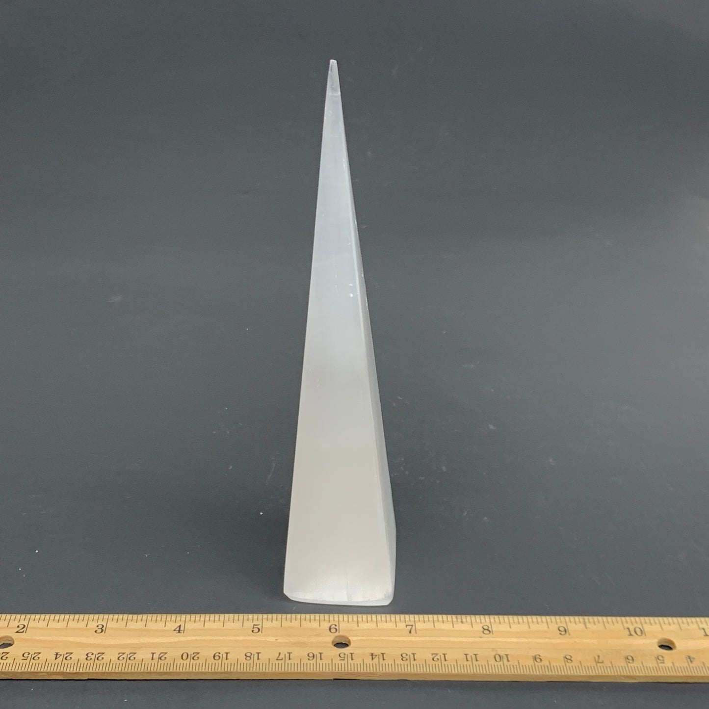 226g, 7.2"x1.5", Selenite (Satin Spar) Crystal Crystal Tower Point,B35952