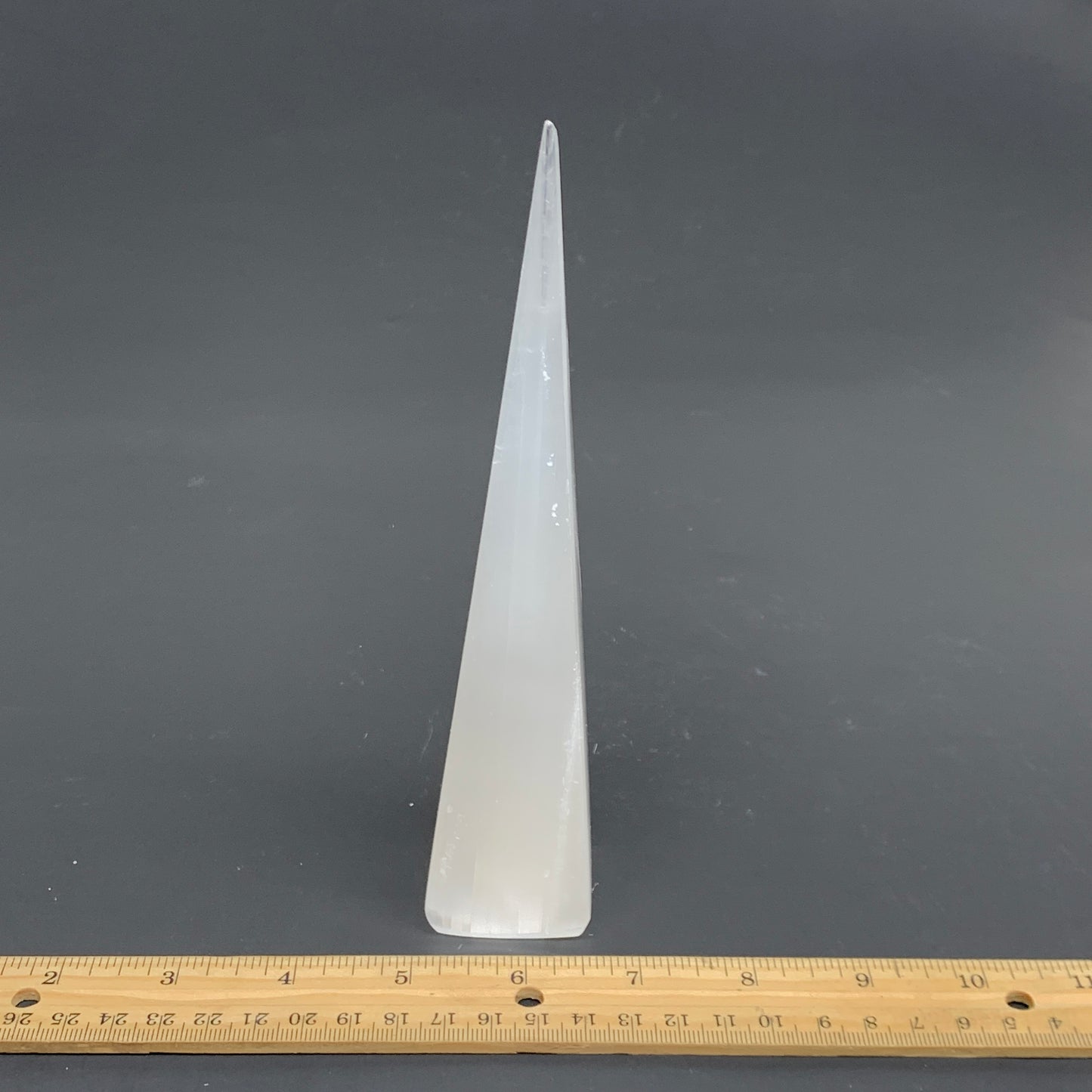 226g, 7.2"x1.5", Selenite (Satin Spar) Crystal Crystal Tower Point,B35952