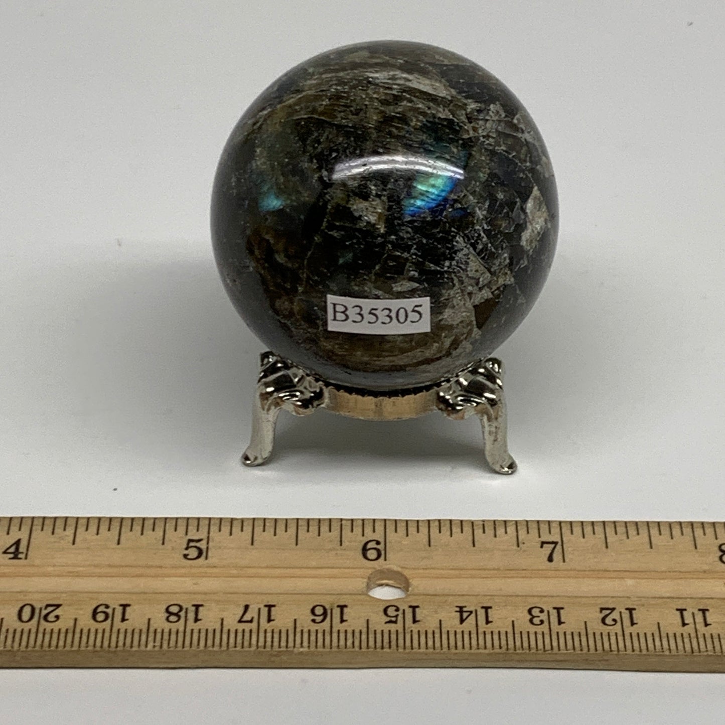 0.40 lbs, 2"(50mm), Natural Labradorite Sphere Gemstone,Crystal, B35305