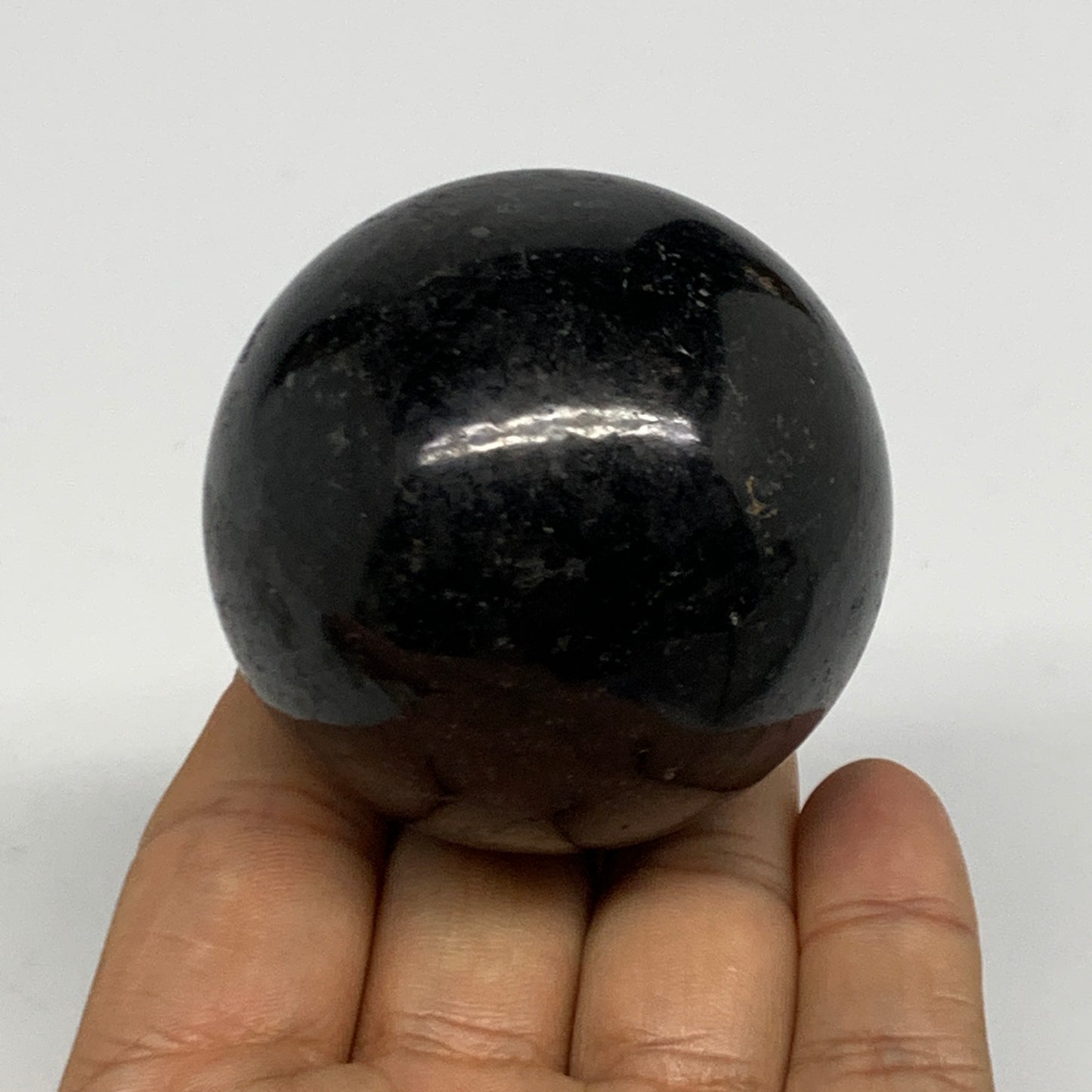 252.2g,2.1"(53mm), Natural Black Tourmaline Sphere Ball Gemstone @Brazil,B27292