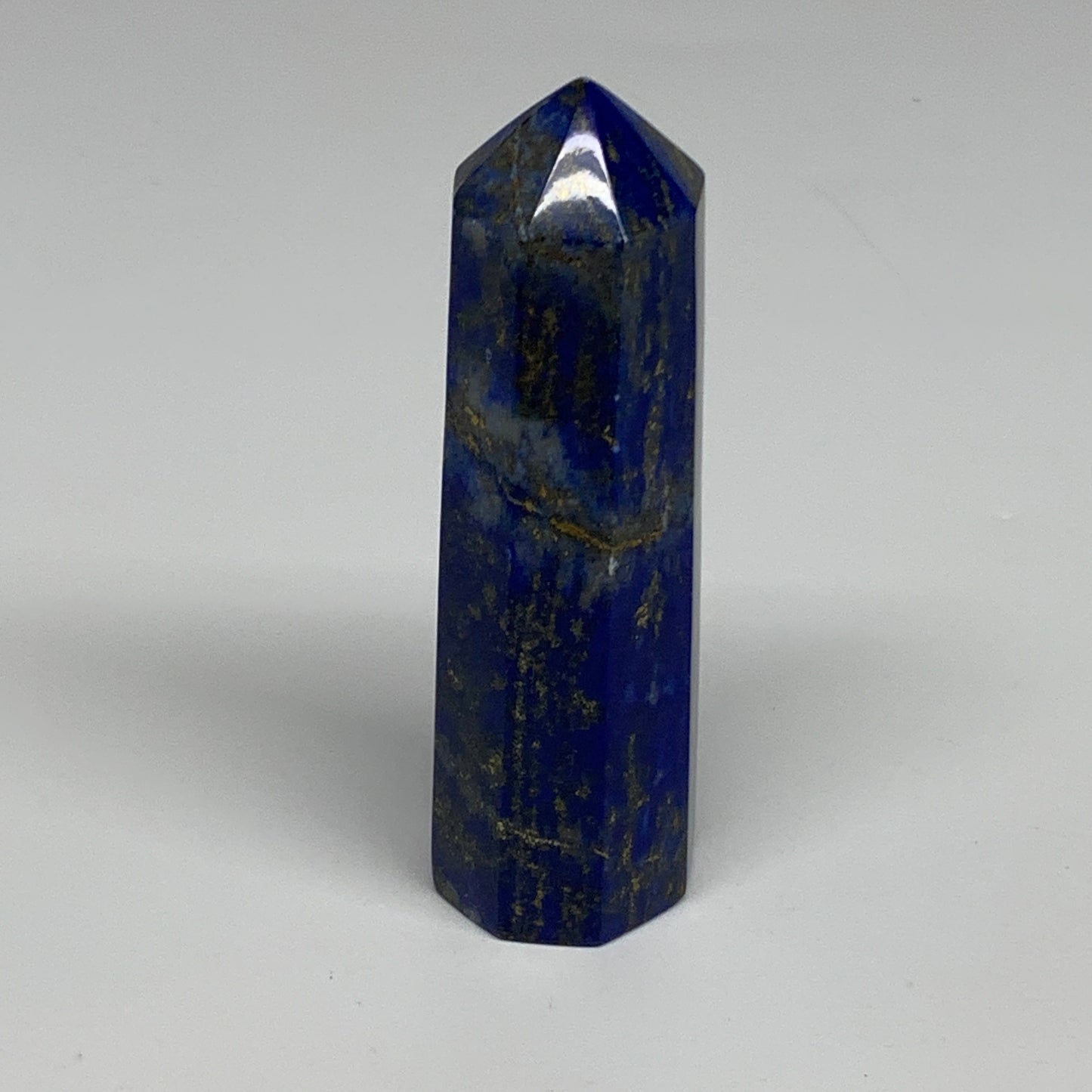 182.7g, 3.9"x1.1", Natural Lapis Lazuli Tower Point Obelisk Afghanistan,B30364