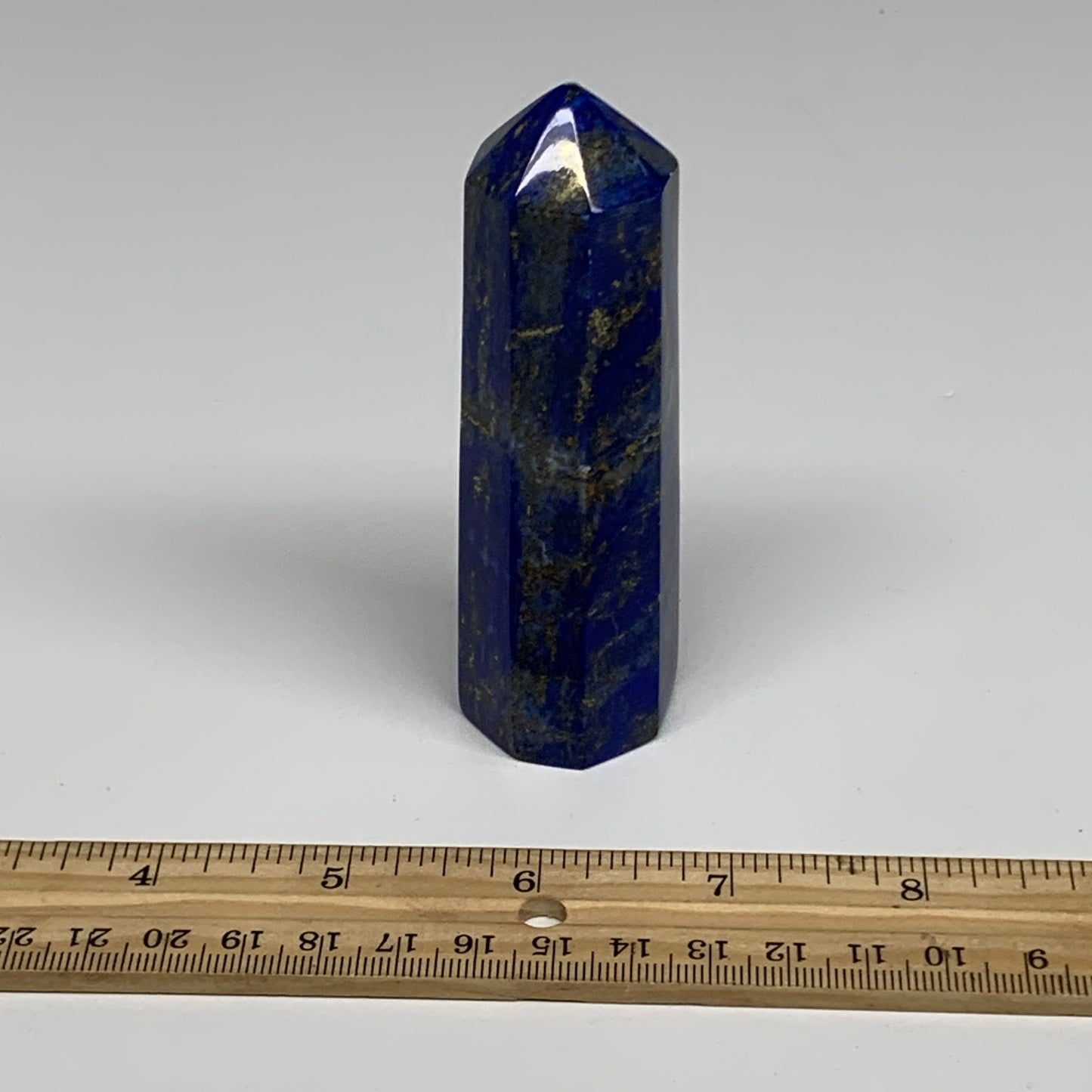 182.7g, 3.9"x1.1", Natural Lapis Lazuli Tower Point Obelisk Afghanistan,B30364