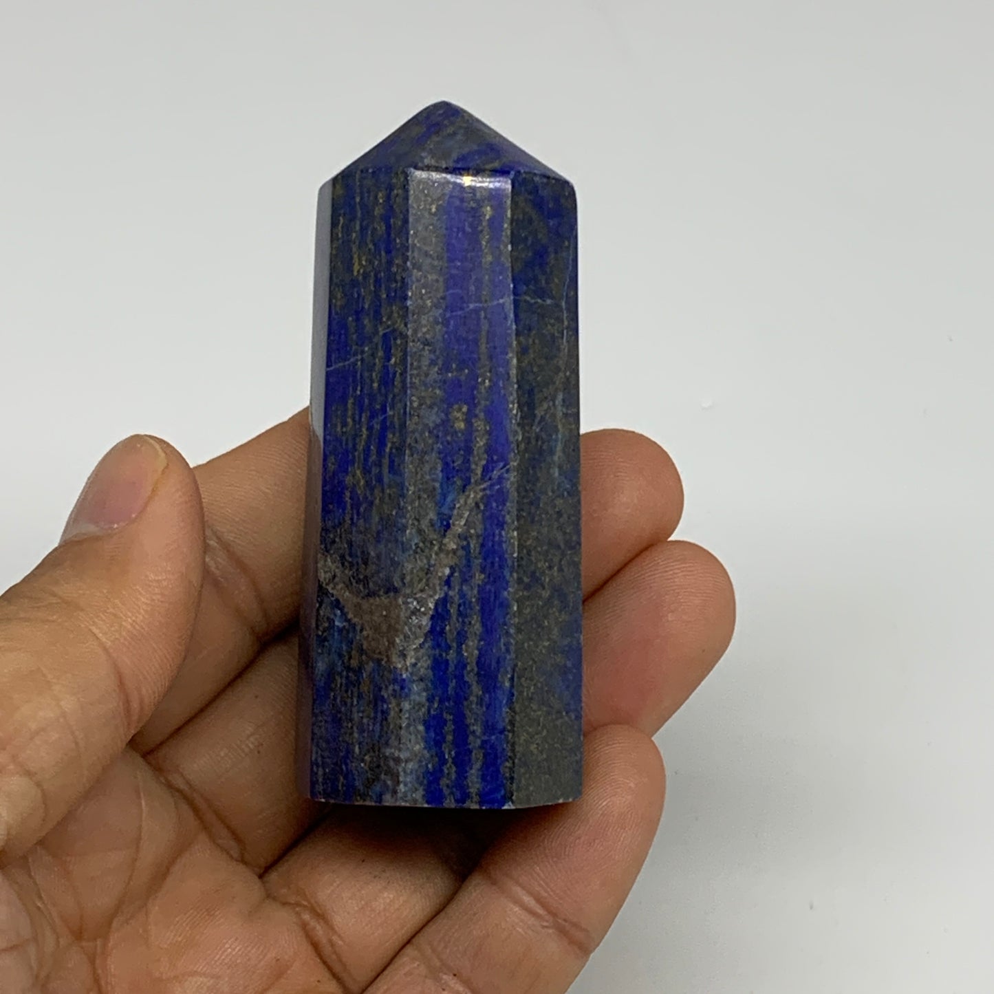 116.1g, 2.7"x1", Natural Lapis Lazuli Tower Point Obelisk Afghanistan,B30365