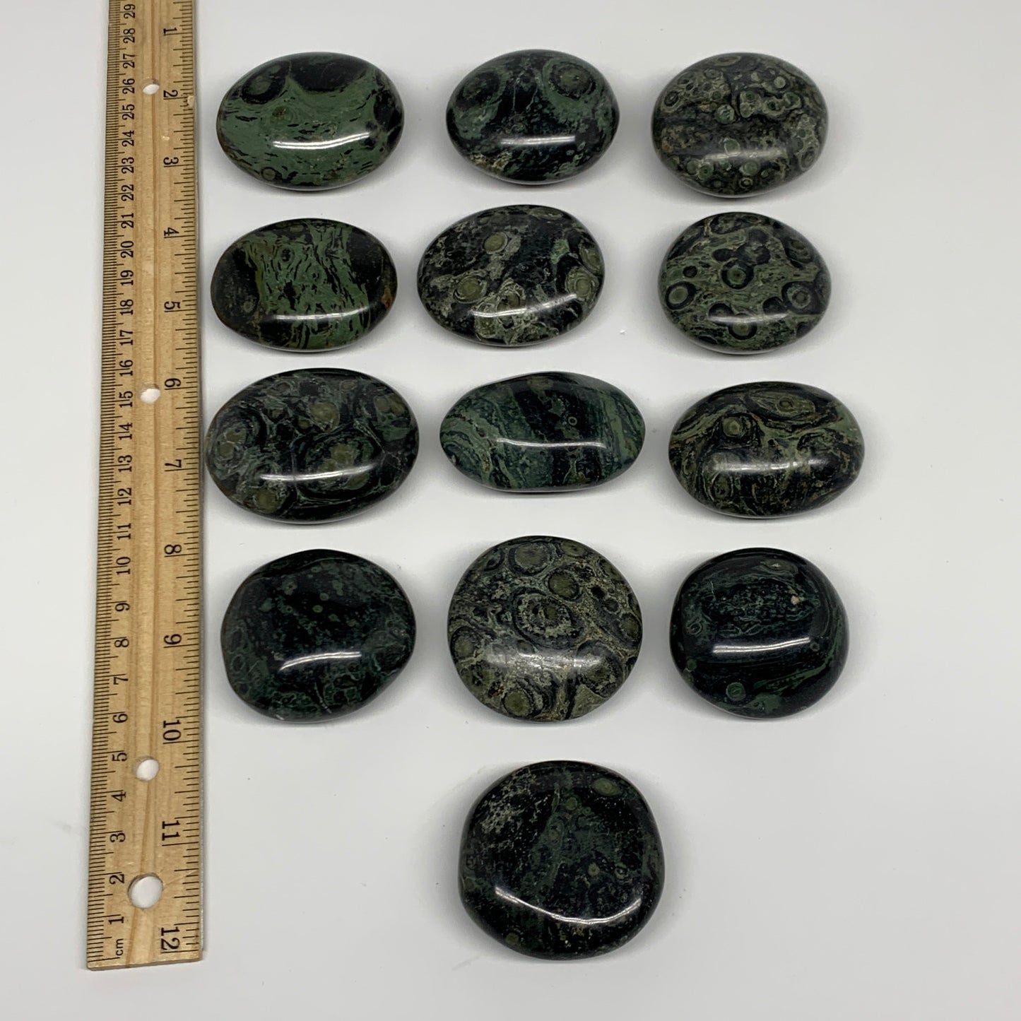 2.2 lbs (1000 Grams), 1.8"-2.3",13pcs, Kambaba Jasper Palm-Stone Polished,B28094