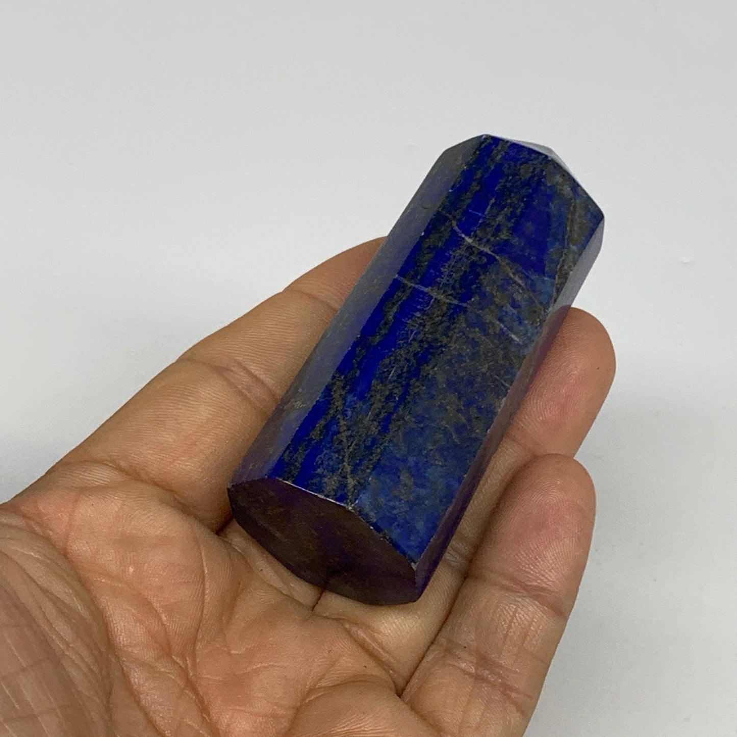 116.1g, 2.7"x1", Natural Lapis Lazuli Tower Point Obelisk Afghanistan,B30365