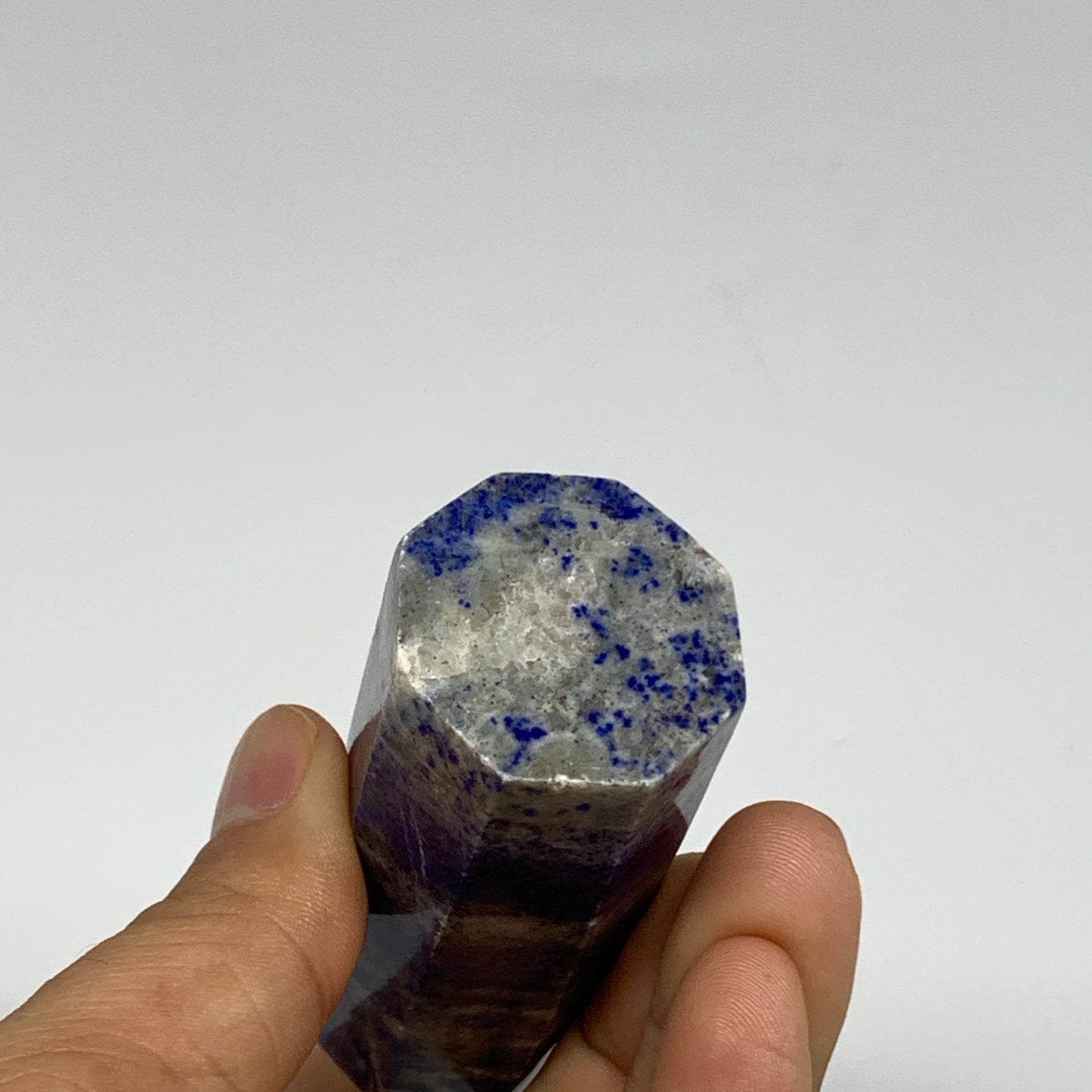 156g, 3.3"x1.2", Natural Lapis Lazuli Tower Point Obelisk Afghanistan,B30366