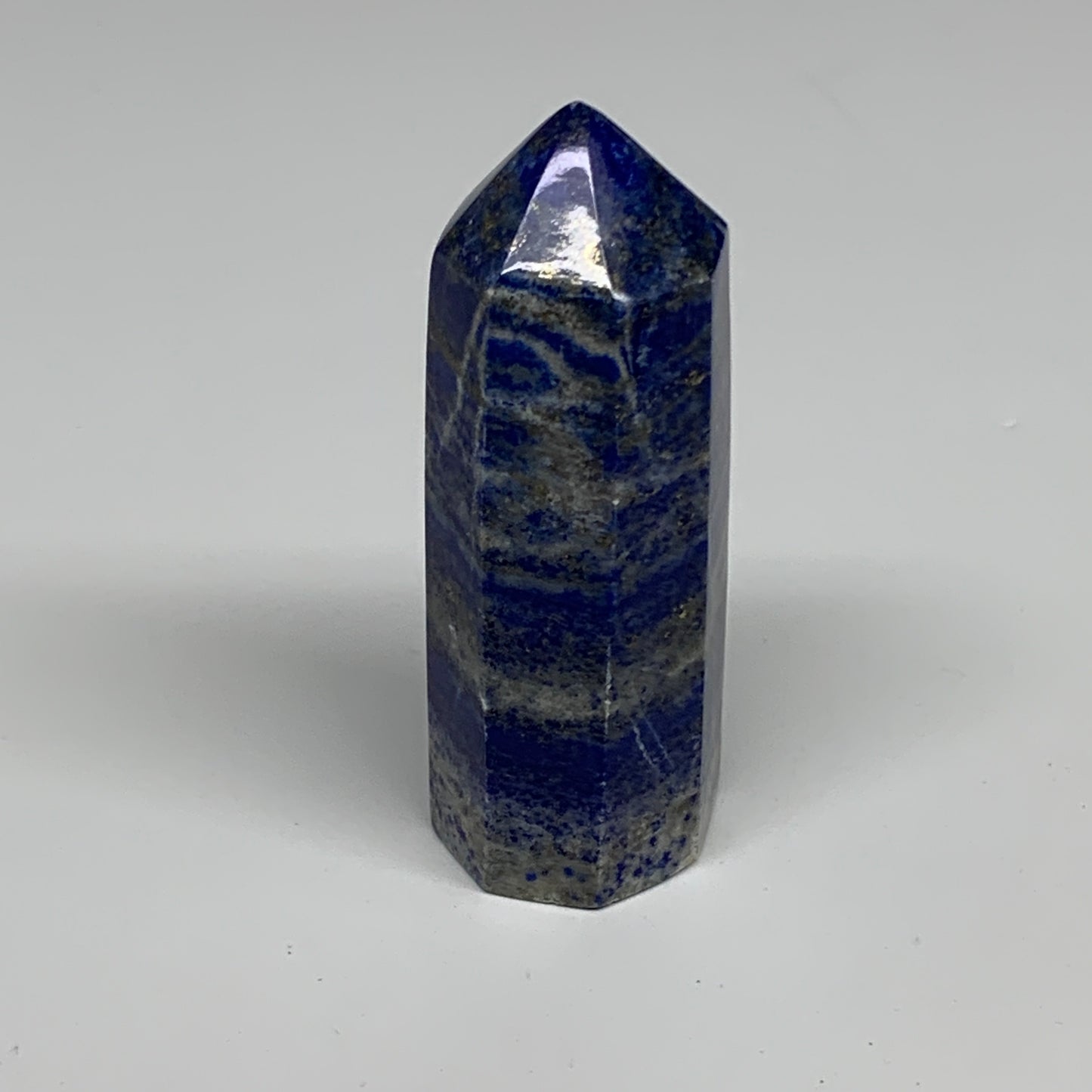 156g, 3.3"x1.2", Natural Lapis Lazuli Tower Point Obelisk Afghanistan,B30366