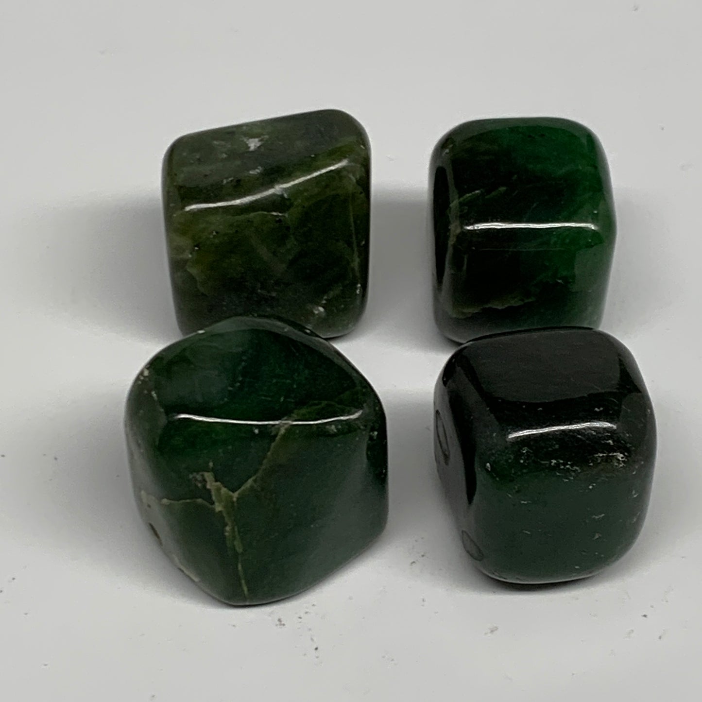 164.8g, 1"-1.1", 4pcs, Natural Nephrite Jade Tumbled Stone @Afghanistan,B31885