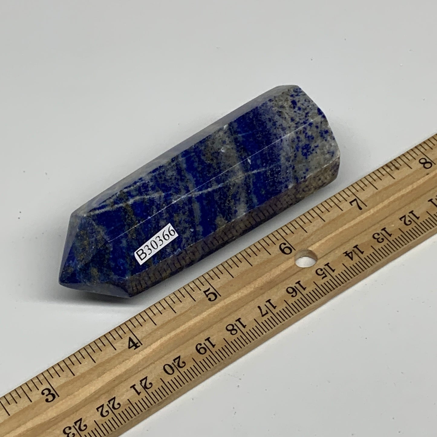 156g, 3.3"x1.2", Natural Lapis Lazuli Tower Point Obelisk Afghanistan,B30366