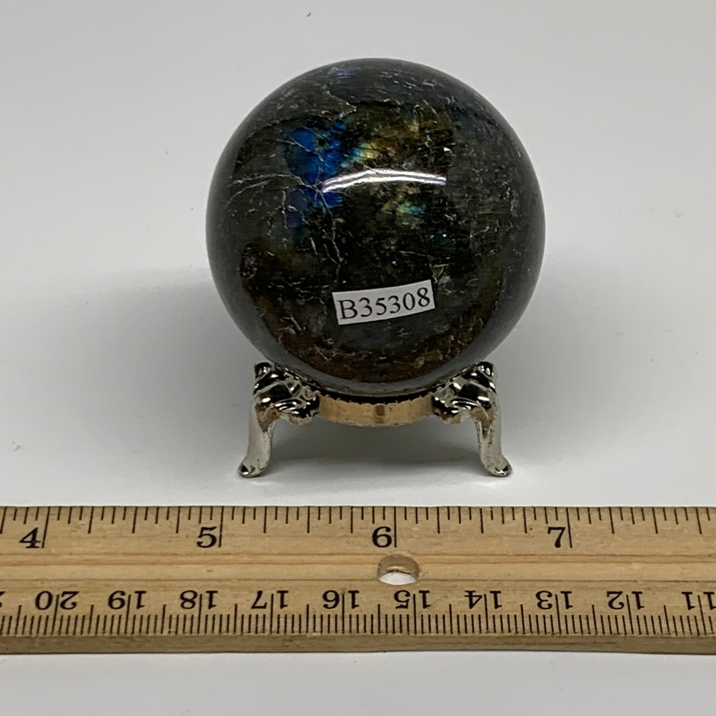 0.37 lbs, 1.9"(50mm), Natural Labradorite Sphere Gemstone,Crystal, B35308