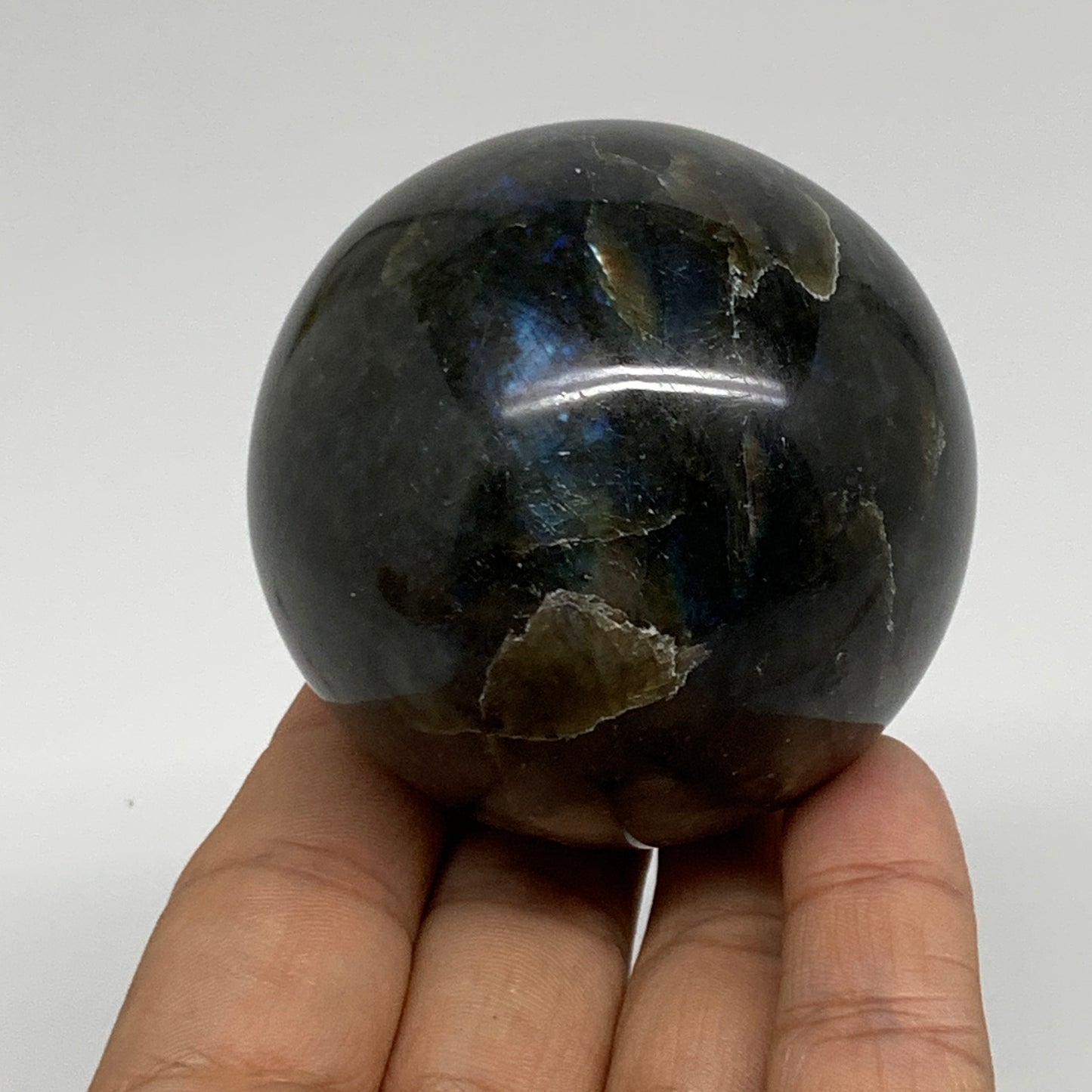 0.63 lbs, 2.3"(59mm), Natural Labradorite Sphere Gemstone,Crystal, B35309