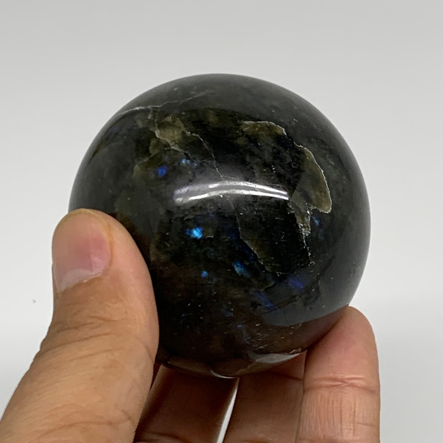 0.63 lbs, 2.3"(59mm), Natural Labradorite Sphere Gemstone,Crystal, B35309