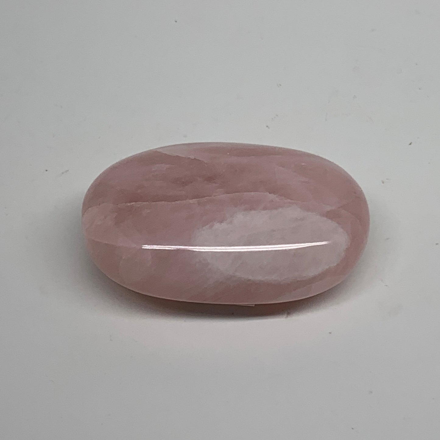 62.1g , 2.1"x1.4"x0.8", Natural Pink Rose Quartz Palm-stone Crystal, B34538