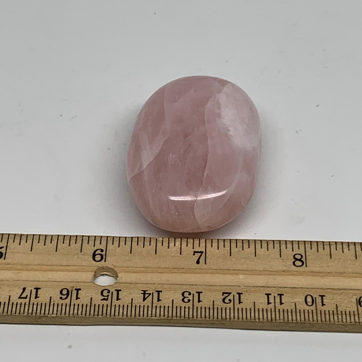 62.1g , 2.1"x1.4"x0.8", Natural Pink Rose Quartz Palm-stone Crystal, B34538