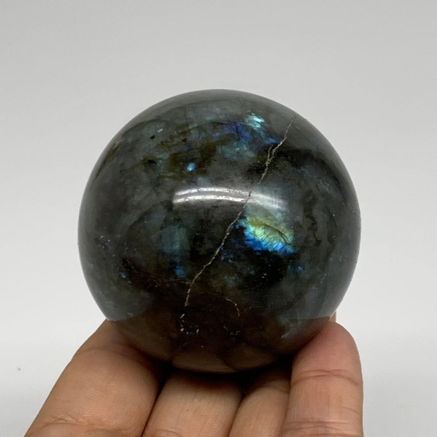 0.63 lbs, 2.3"(58mm), Natural Labradorite Sphere Gemstone,Crystal, B35310