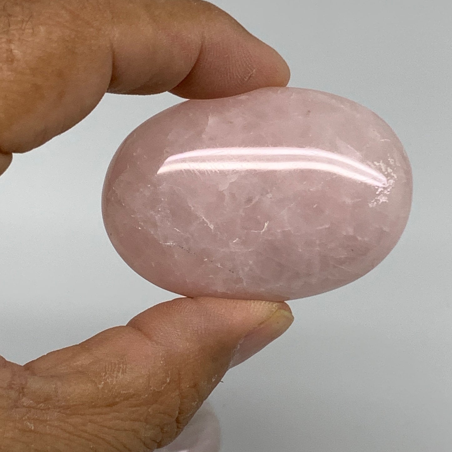 163.8g , 1.9"-2", 3pcs, Natural Pink Rose Quartz Palm-stone Small Sizes, B34540