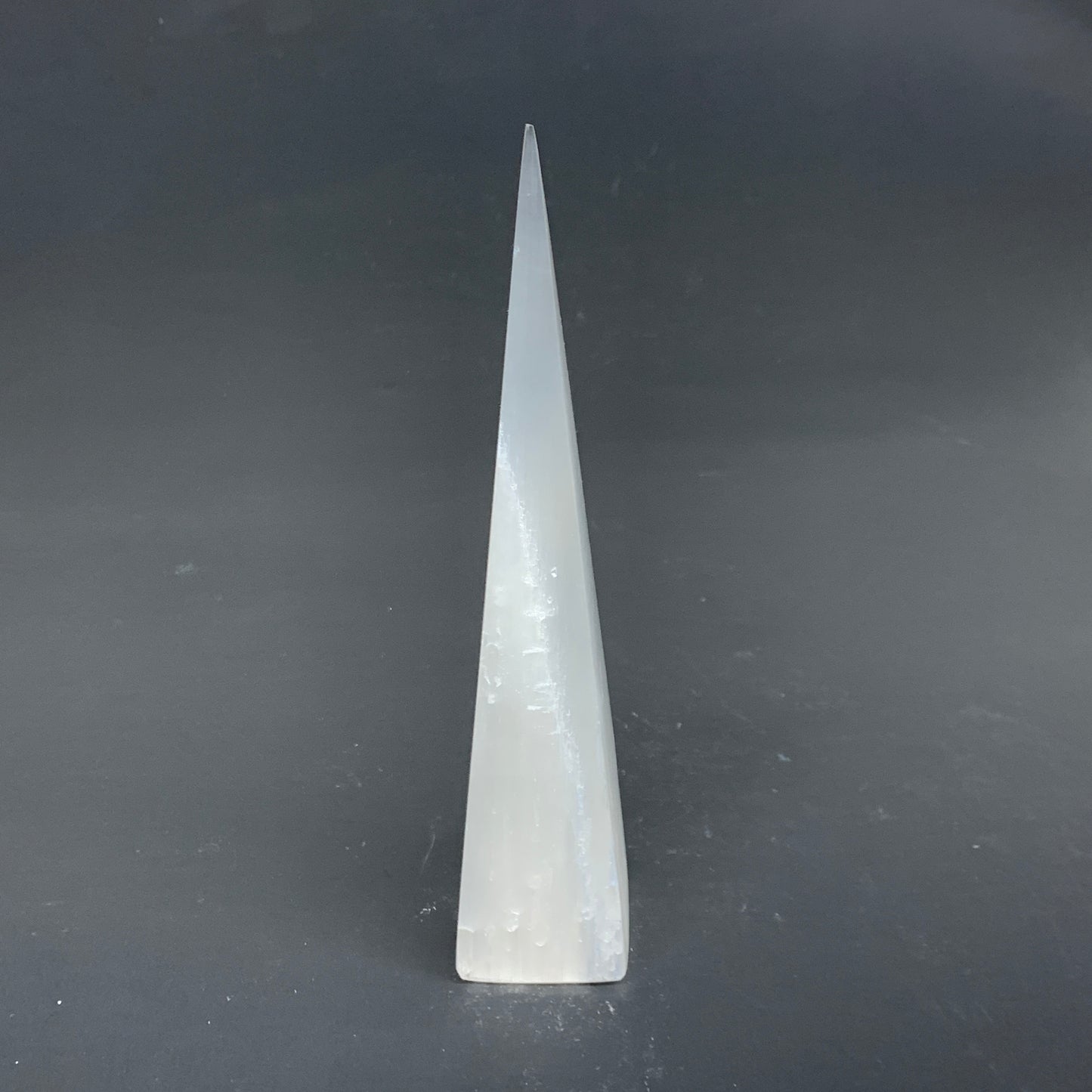 246.2g, 7.4"x1.5"x1.6" Selenite (Satin Spar) Crystal Crystal Tower Point,B35956