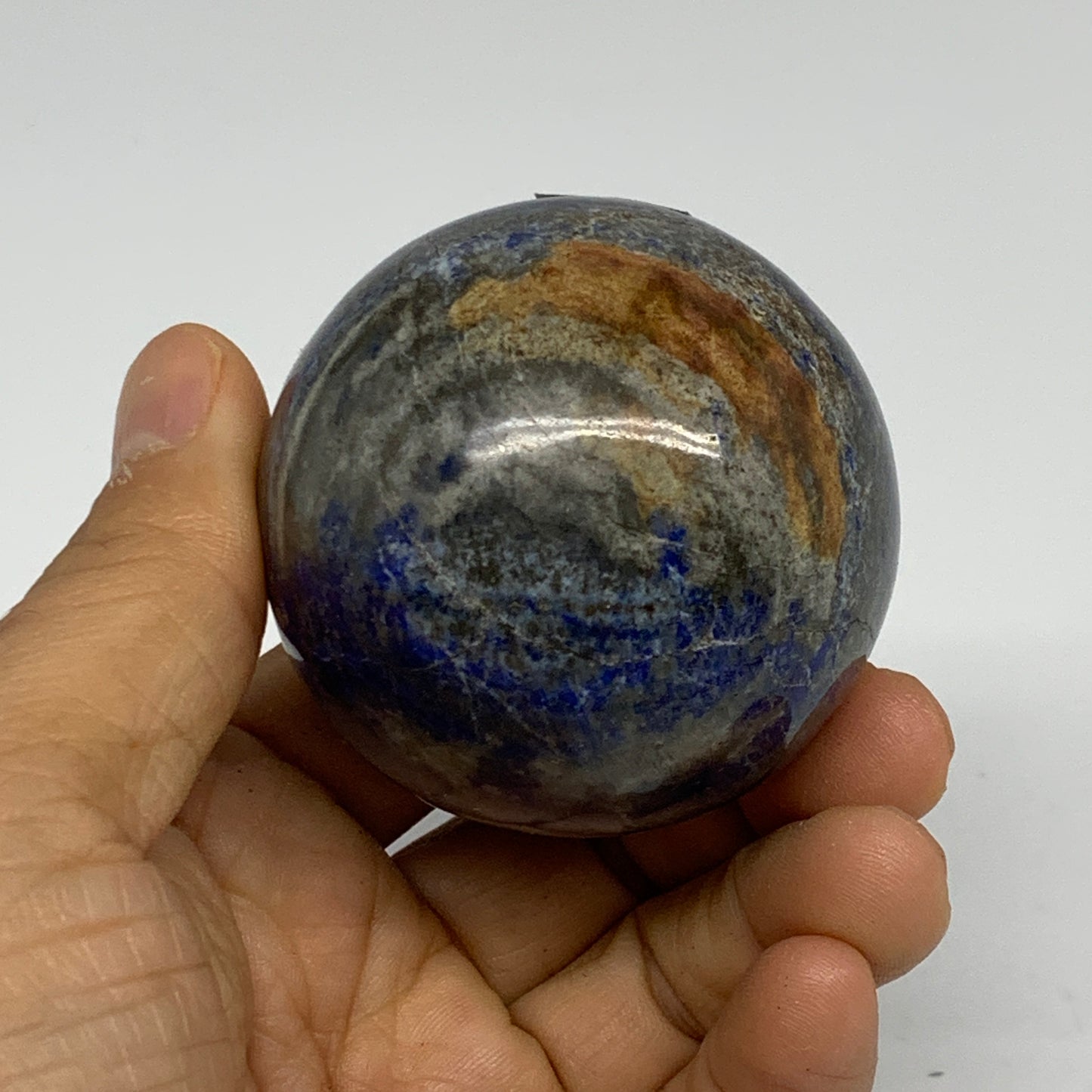 0.57 lbs, 2.1" (54mm), Lapis Lazuli Sphere Ball Gemstone @Afghanistan, B33192