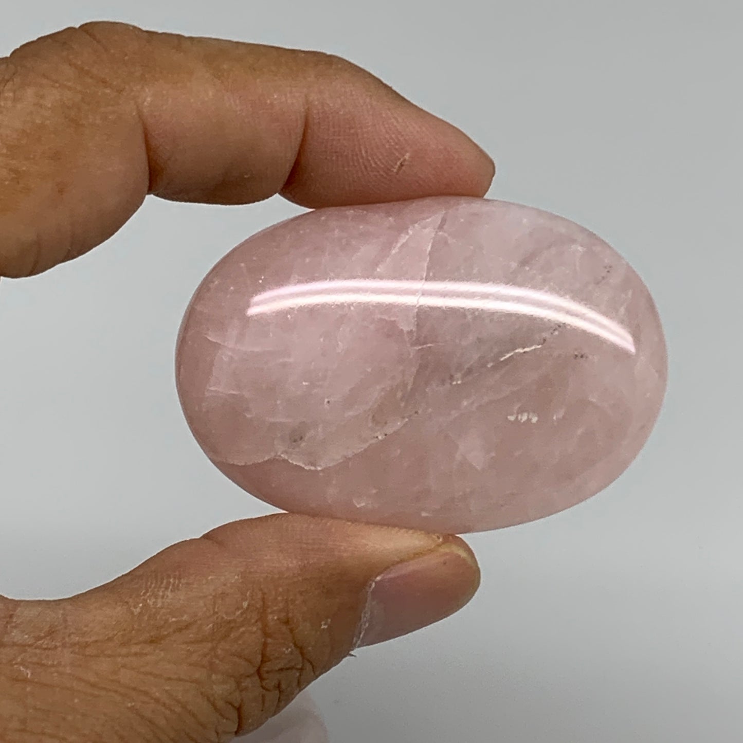 163.8g , 1.9"-2", 3pcs, Natural Pink Rose Quartz Palm-stone Small Sizes, B34540