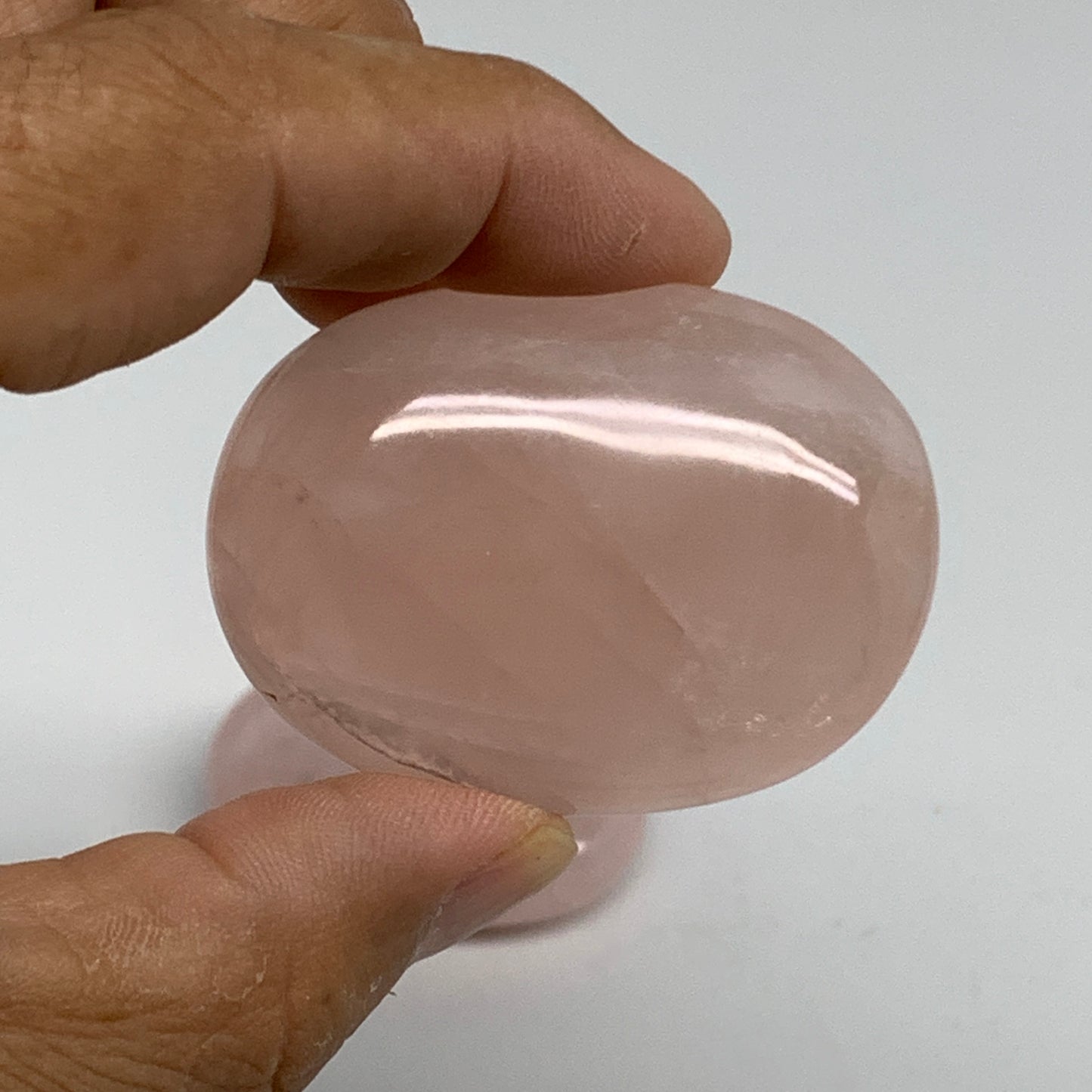 163.8g , 1.9"-2", 3pcs, Natural Pink Rose Quartz Palm-stone Small Sizes, B34540