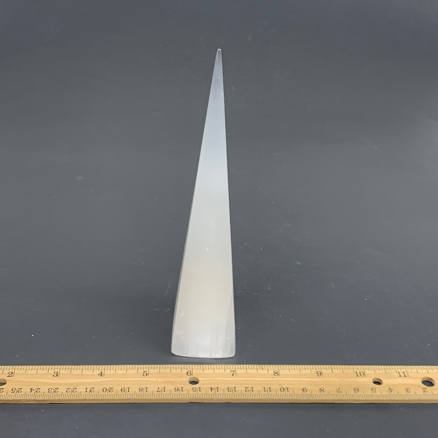 246.2g, 7.4"x1.5"x1.6" Selenite (Satin Spar) Crystal Crystal Tower Point,B35956