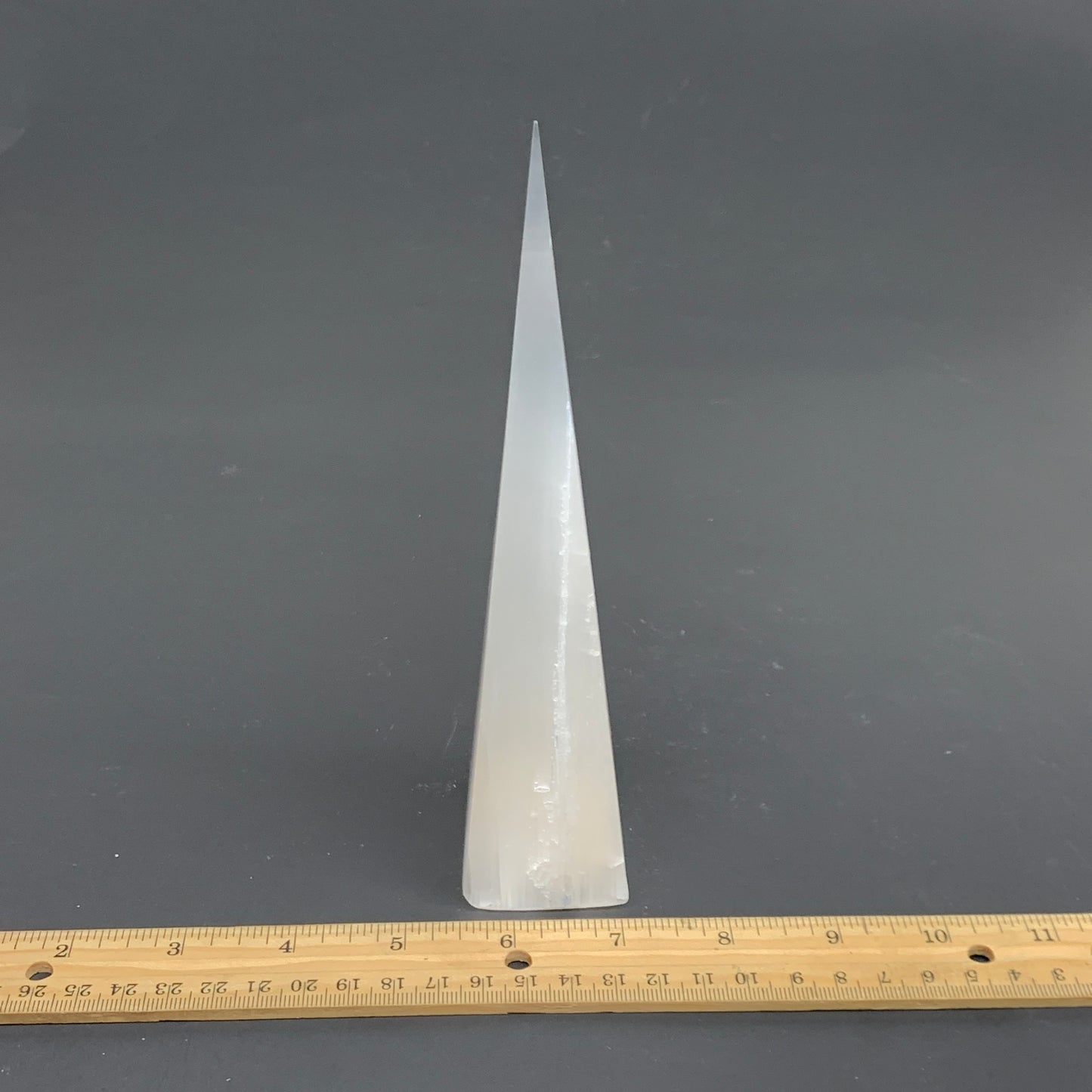 246.2g, 7.4"x1.5"x1.6" Selenite (Satin Spar) Crystal Crystal Tower Point,B35956