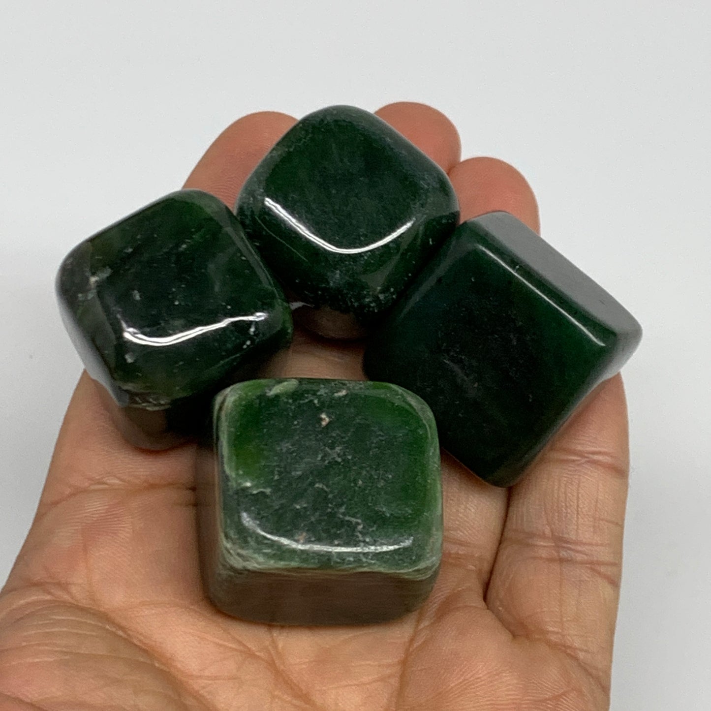 160.2g, 1"-1.1", 4pcs, Natural Nephrite Jade Tumbled Stone @Afghanistan,B31890