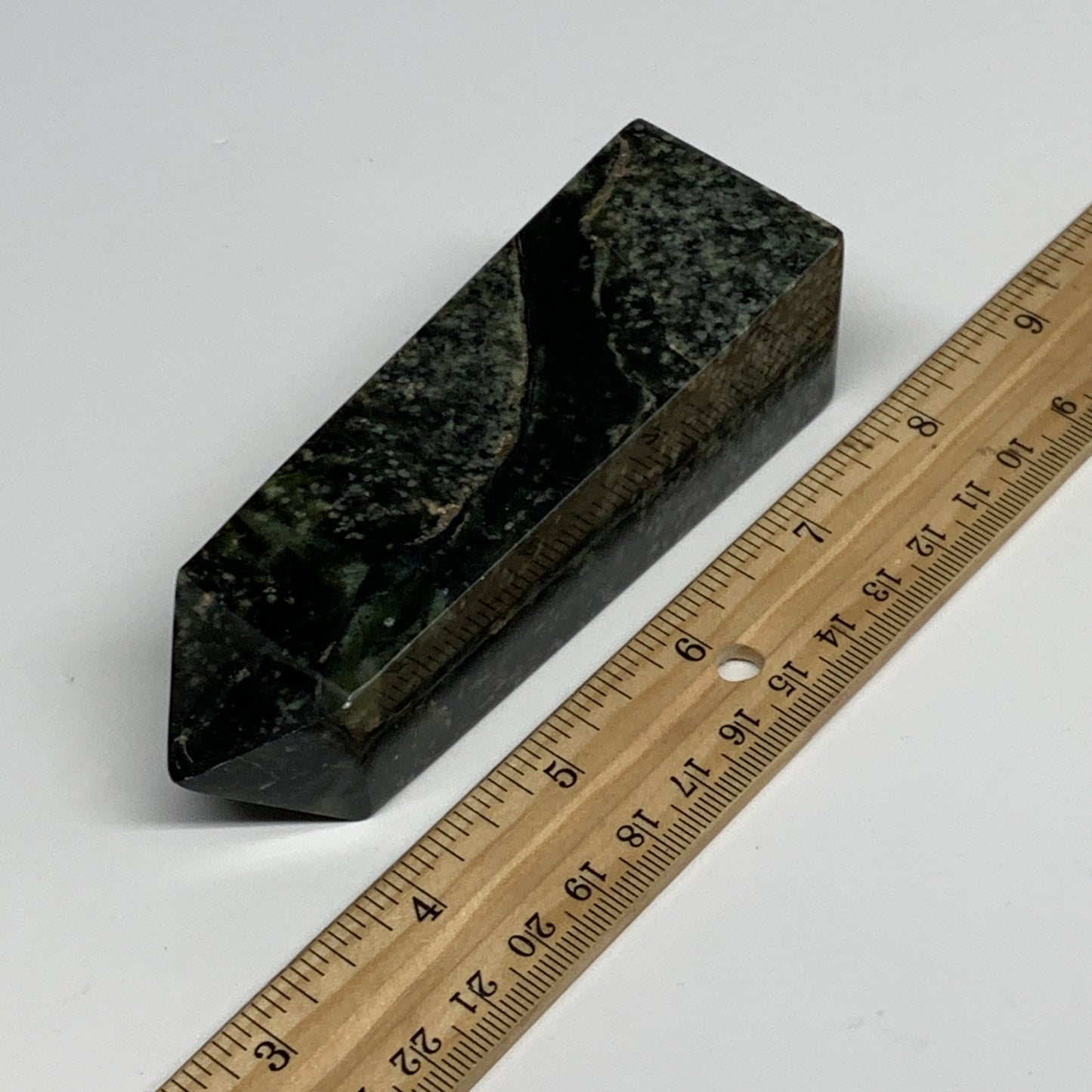 259.8g, 4.4"x1.4"x1.3", Serpentine Point Tower Obelisk Crystal @Pakistan, B29619