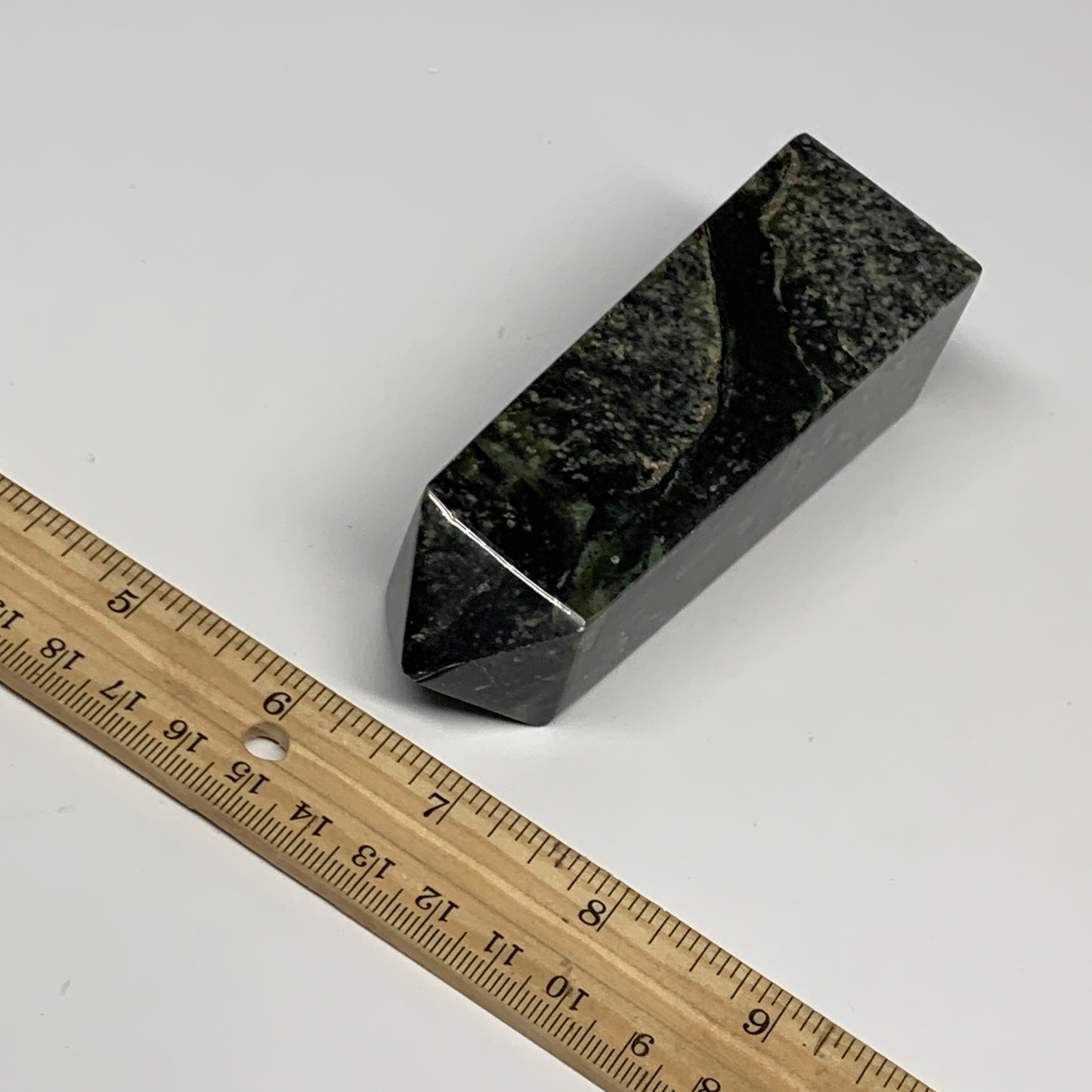 259.8g, 4.4"x1.4"x1.3", Serpentine Point Tower Obelisk Crystal @Pakistan, B29619