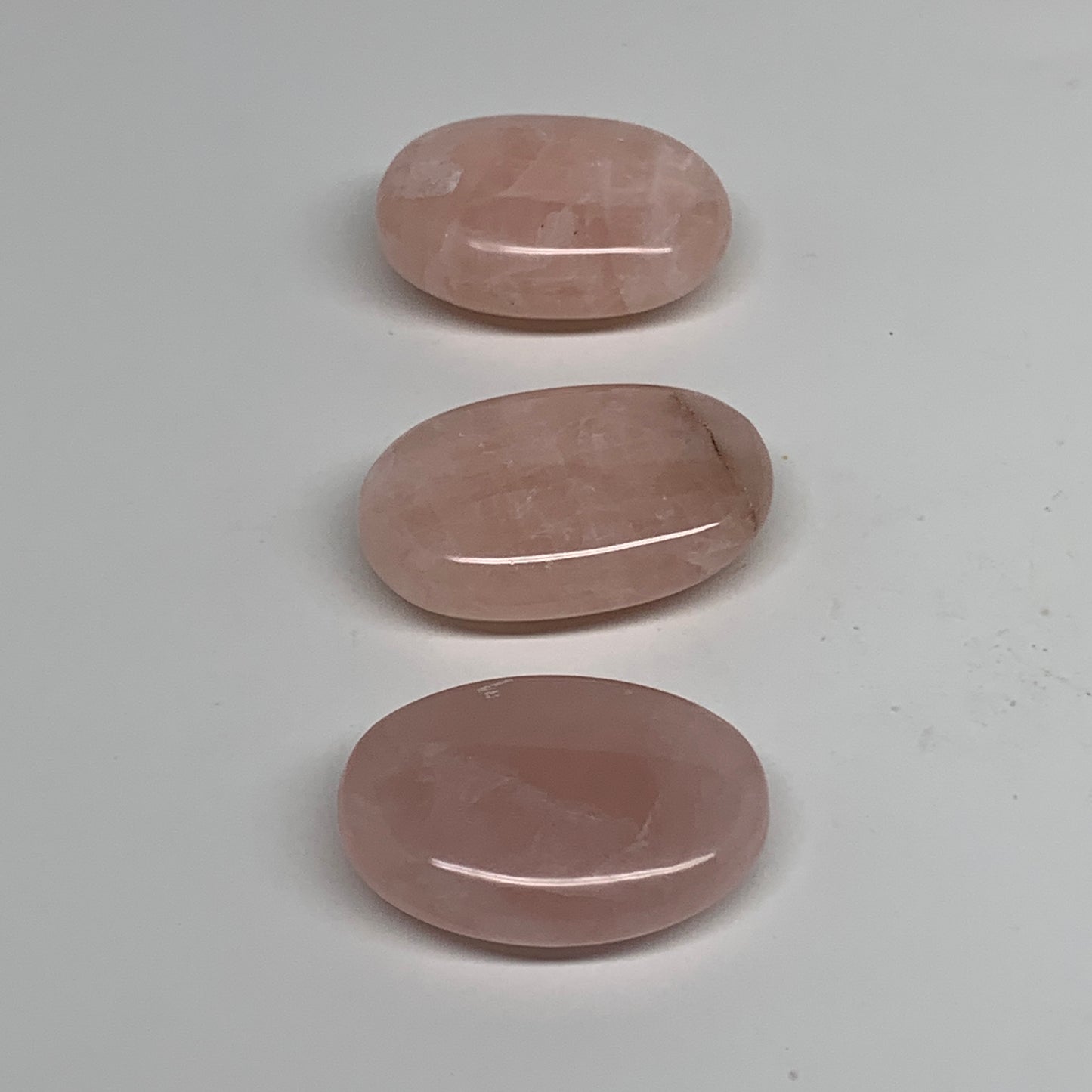 172.8g , 2"-2.2", 3pcs, Natural Pink Rose Quartz Palm-stone Small Sizes, B34541