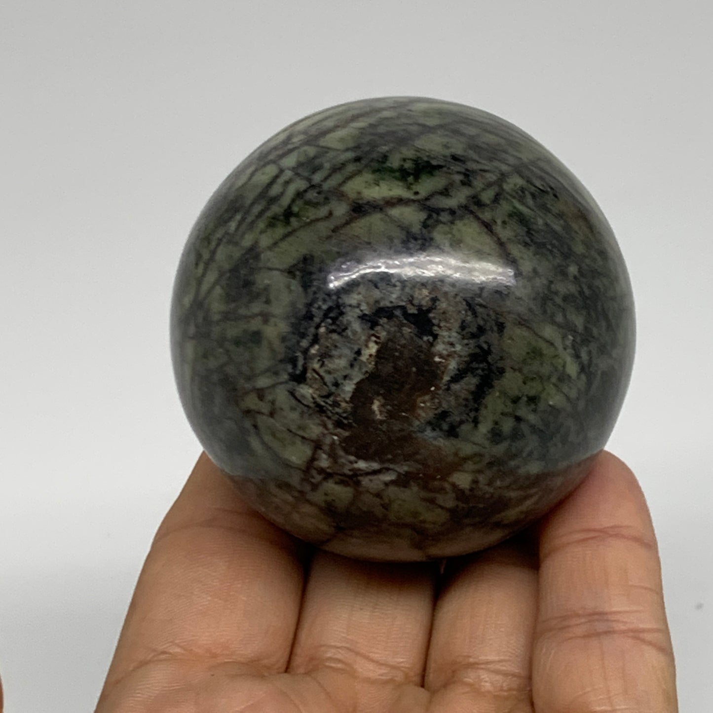 0.67 lbs, 2.3"(57mm), Natural Serpentine Sphere Gemstone, Crystal, B35312