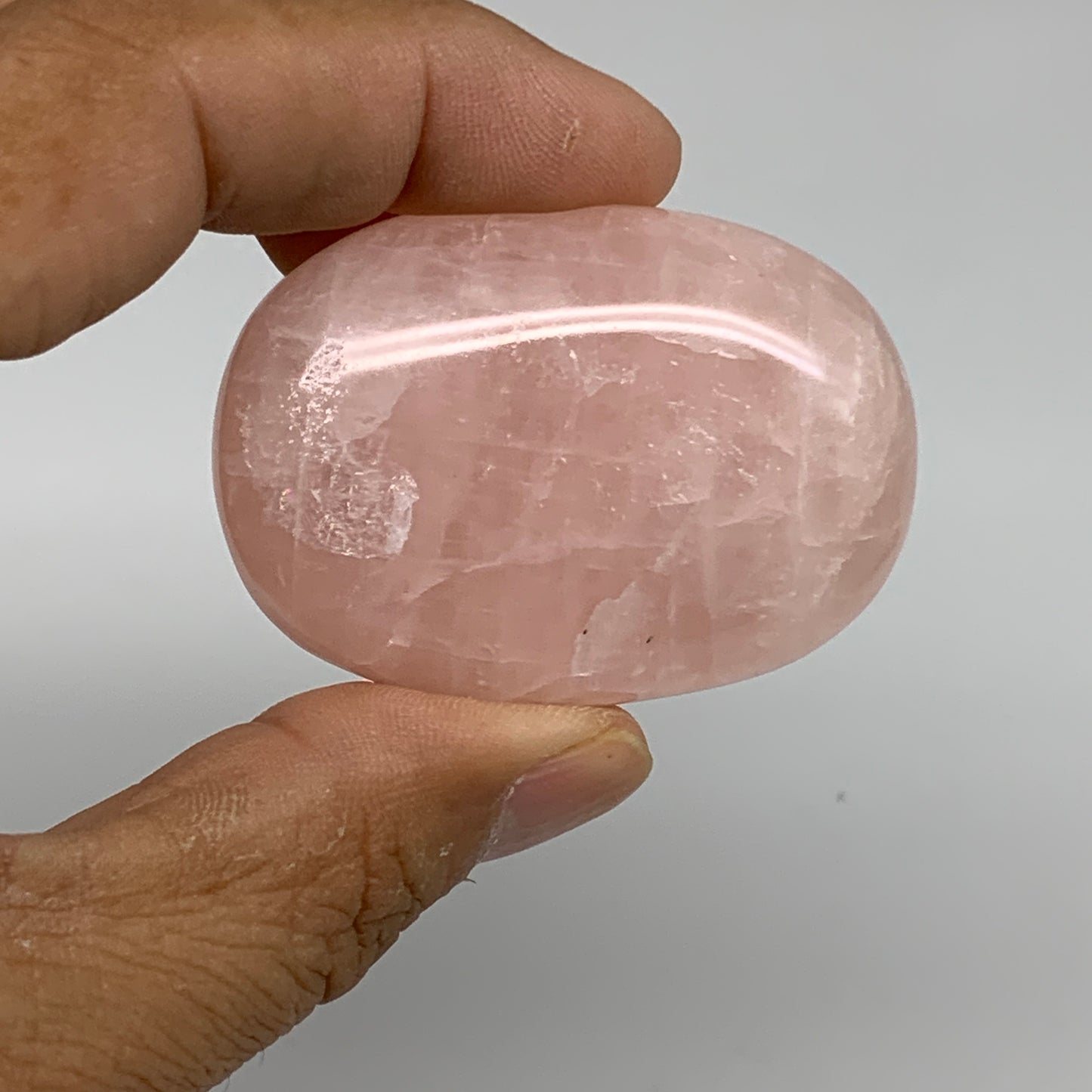 172.8g , 2"-2.2", 3pcs, Natural Pink Rose Quartz Palm-stone Small Sizes, B34541