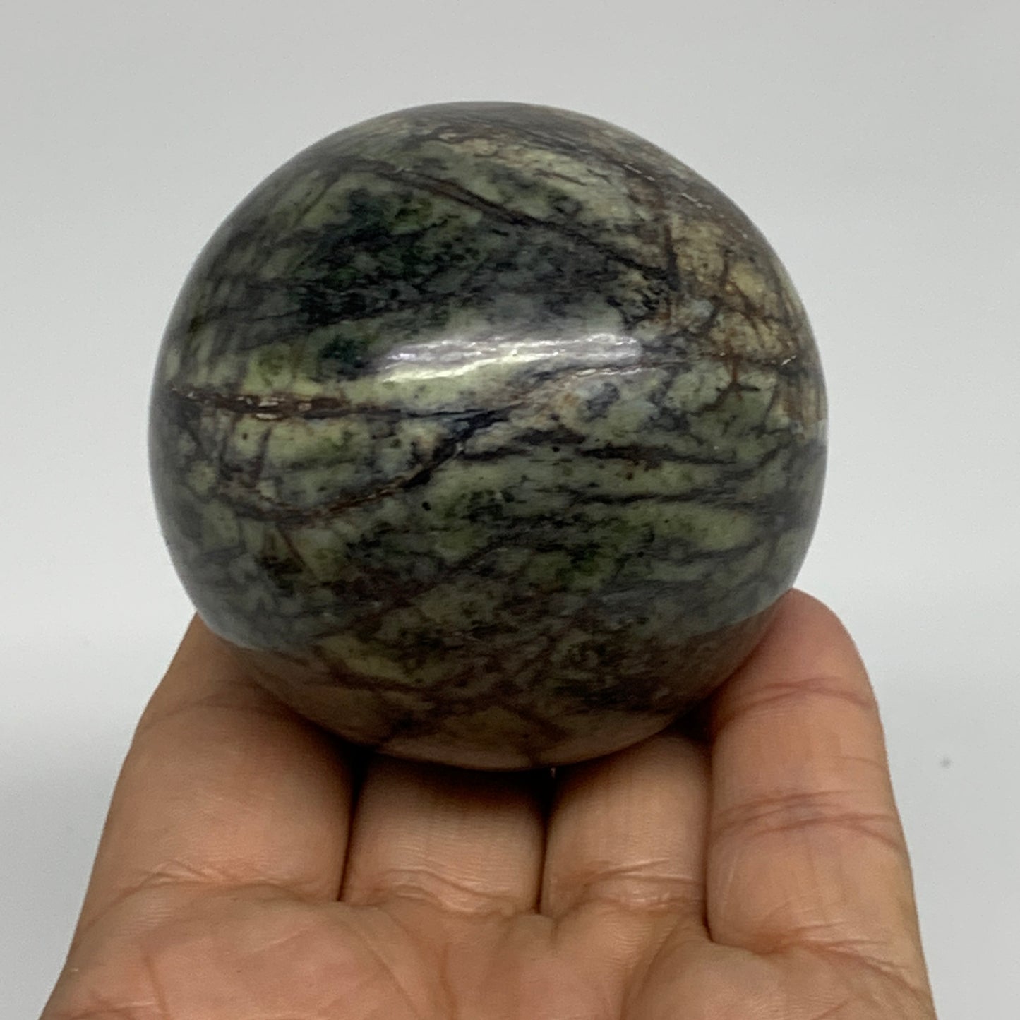 0.67 lbs, 2.3"(57mm), Natural Serpentine Sphere Gemstone, Crystal, B35312