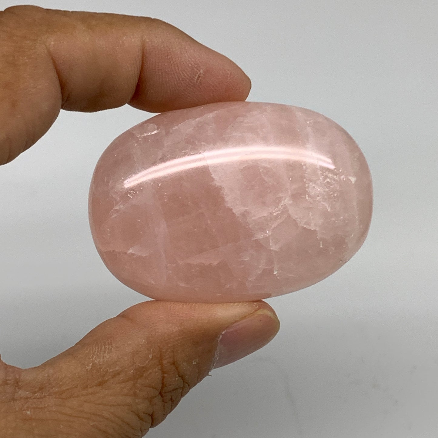 172.8g , 2"-2.2", 3pcs, Natural Pink Rose Quartz Palm-stone Small Sizes, B34541