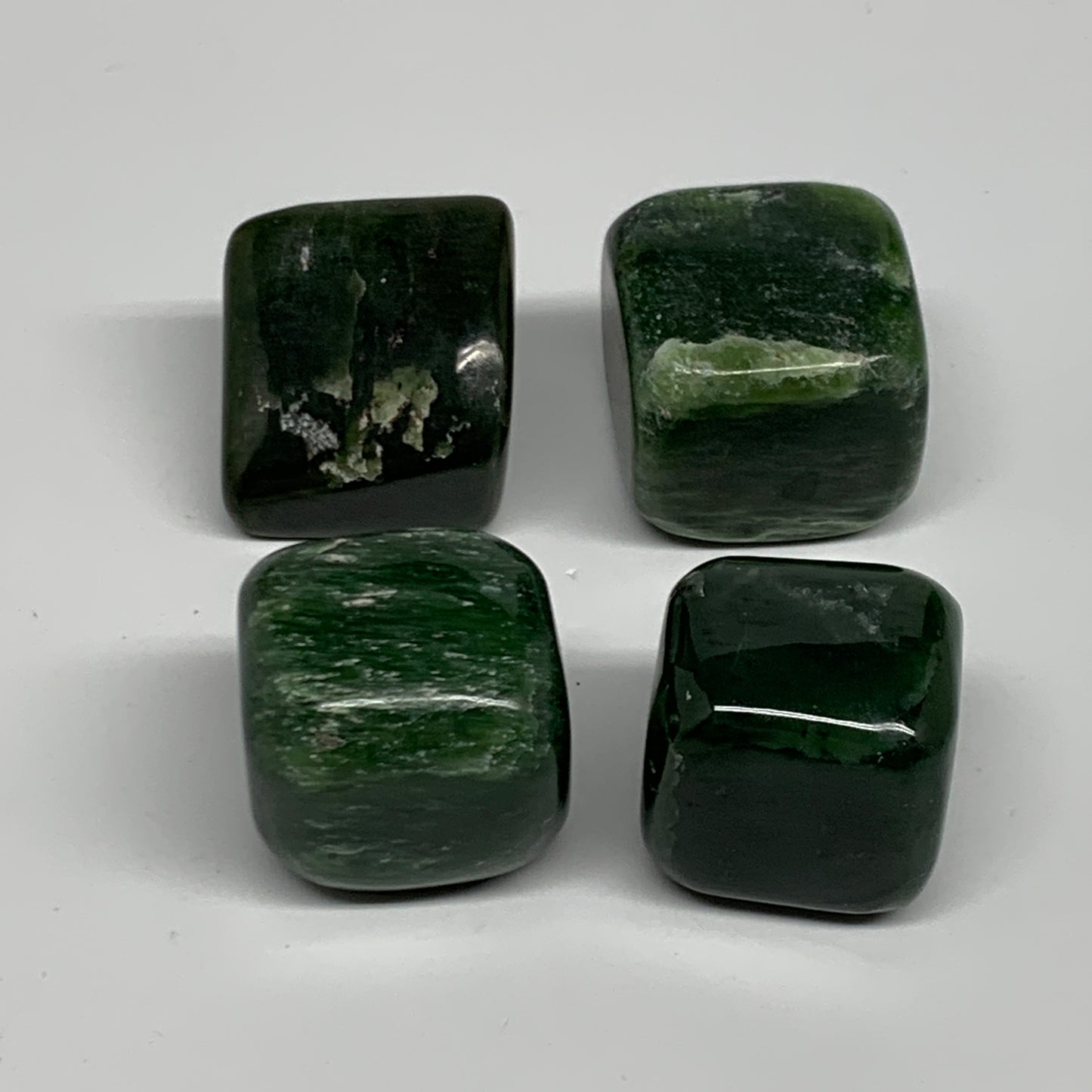 160.2g, 1"-1.1", 4pcs, Natural Nephrite Jade Tumbled Stone @Afghanistan,B31890