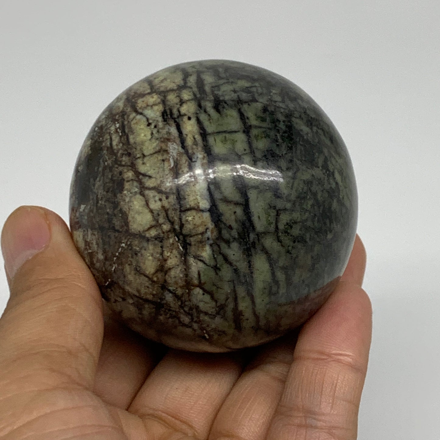 0.67 lbs, 2.3"(57mm), Natural Serpentine Sphere Gemstone, Crystal, B35312