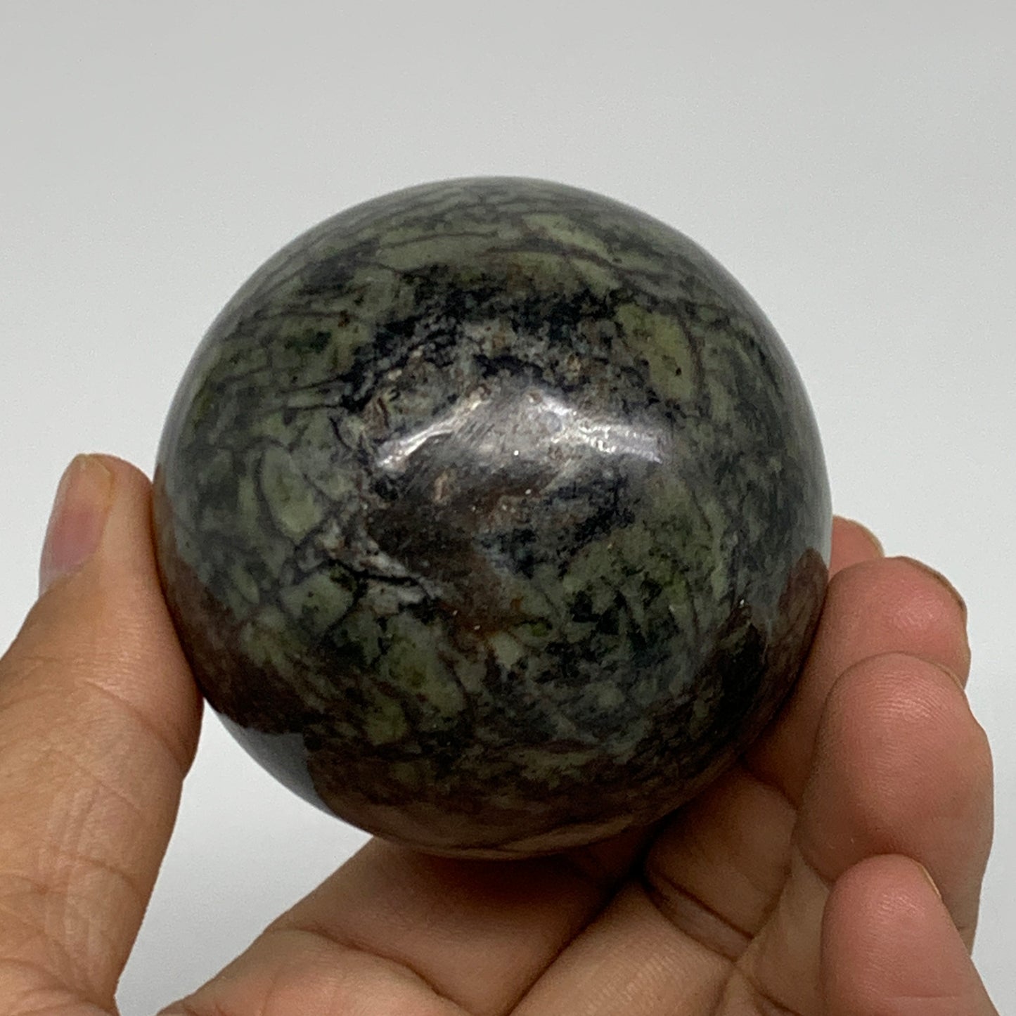 0.67 lbs, 2.3"(57mm), Natural Serpentine Sphere Gemstone, Crystal, B35312