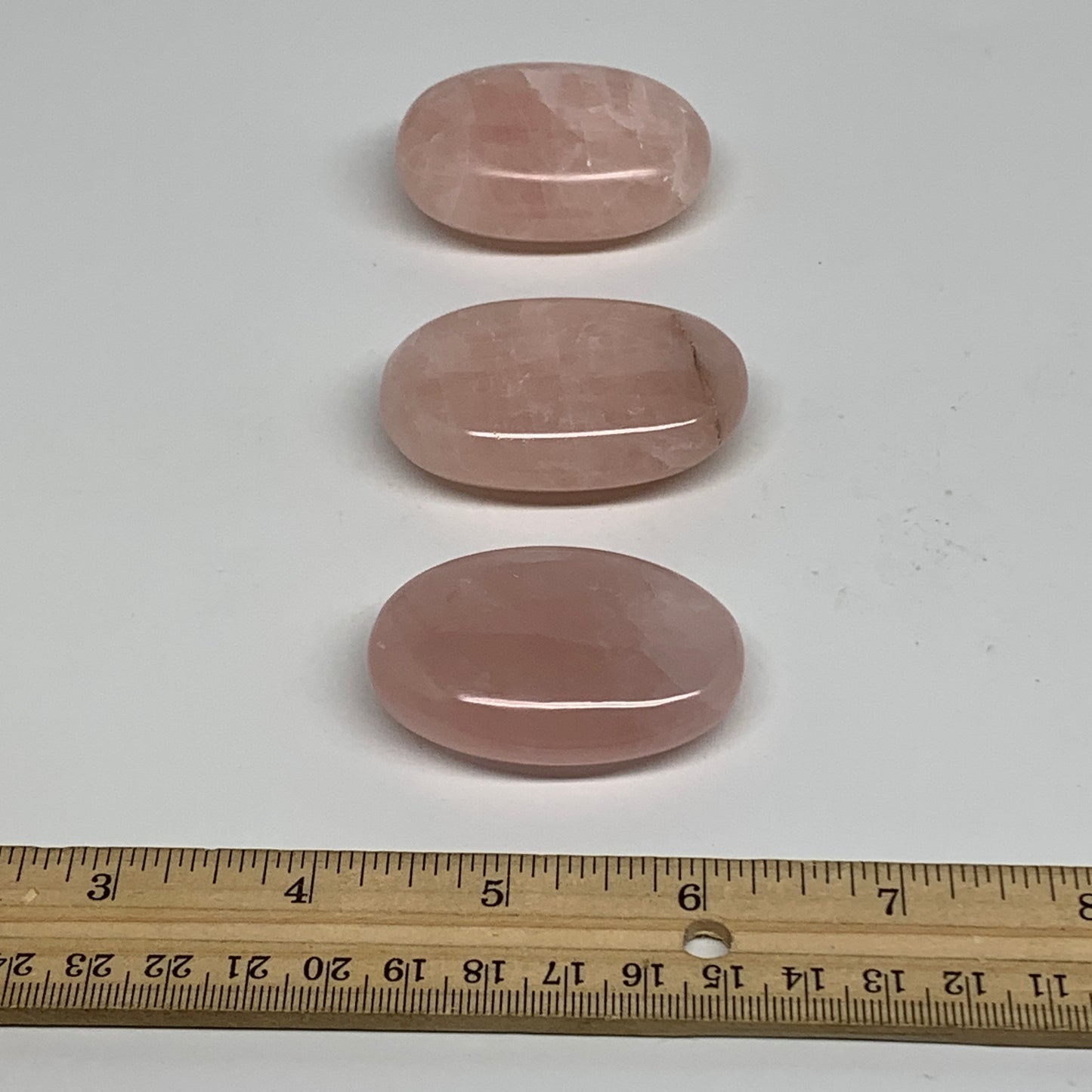 172.8g , 2"-2.2", 3pcs, Natural Pink Rose Quartz Palm-stone Small Sizes, B34541