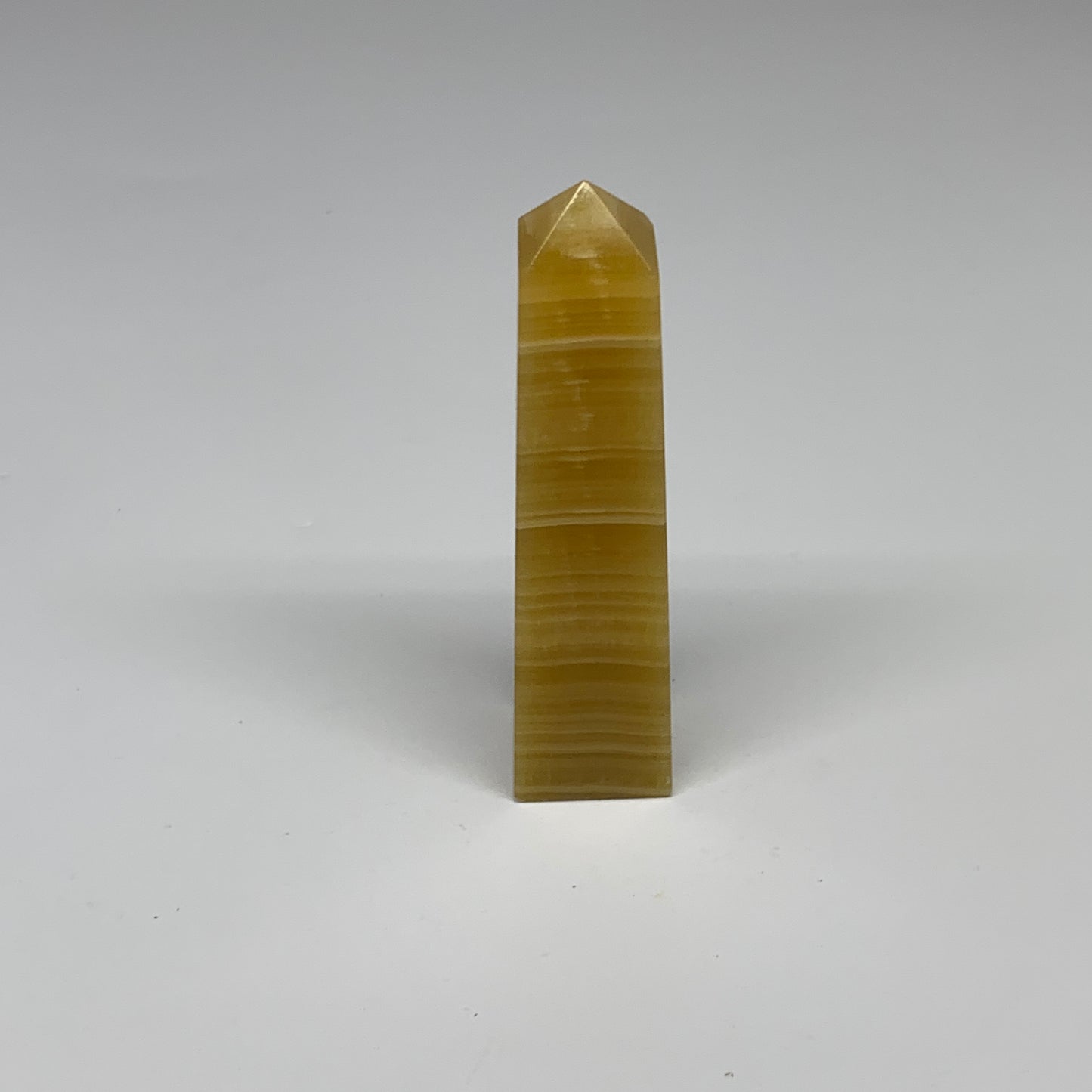 105.9g, 3.8"x0.9"x0.9", Yellow Calcite Point Tower Obelisk Crystal @India, B3120