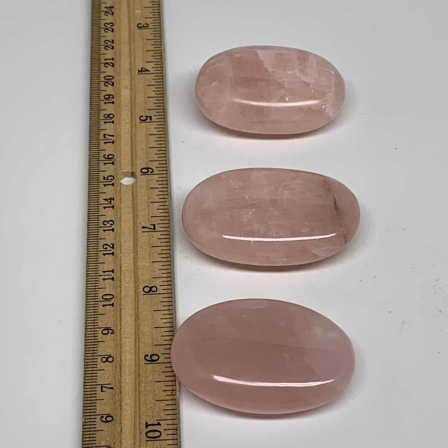 172.8g , 2"-2.2", 3pcs, Natural Pink Rose Quartz Palm-stone Small Sizes, B34541